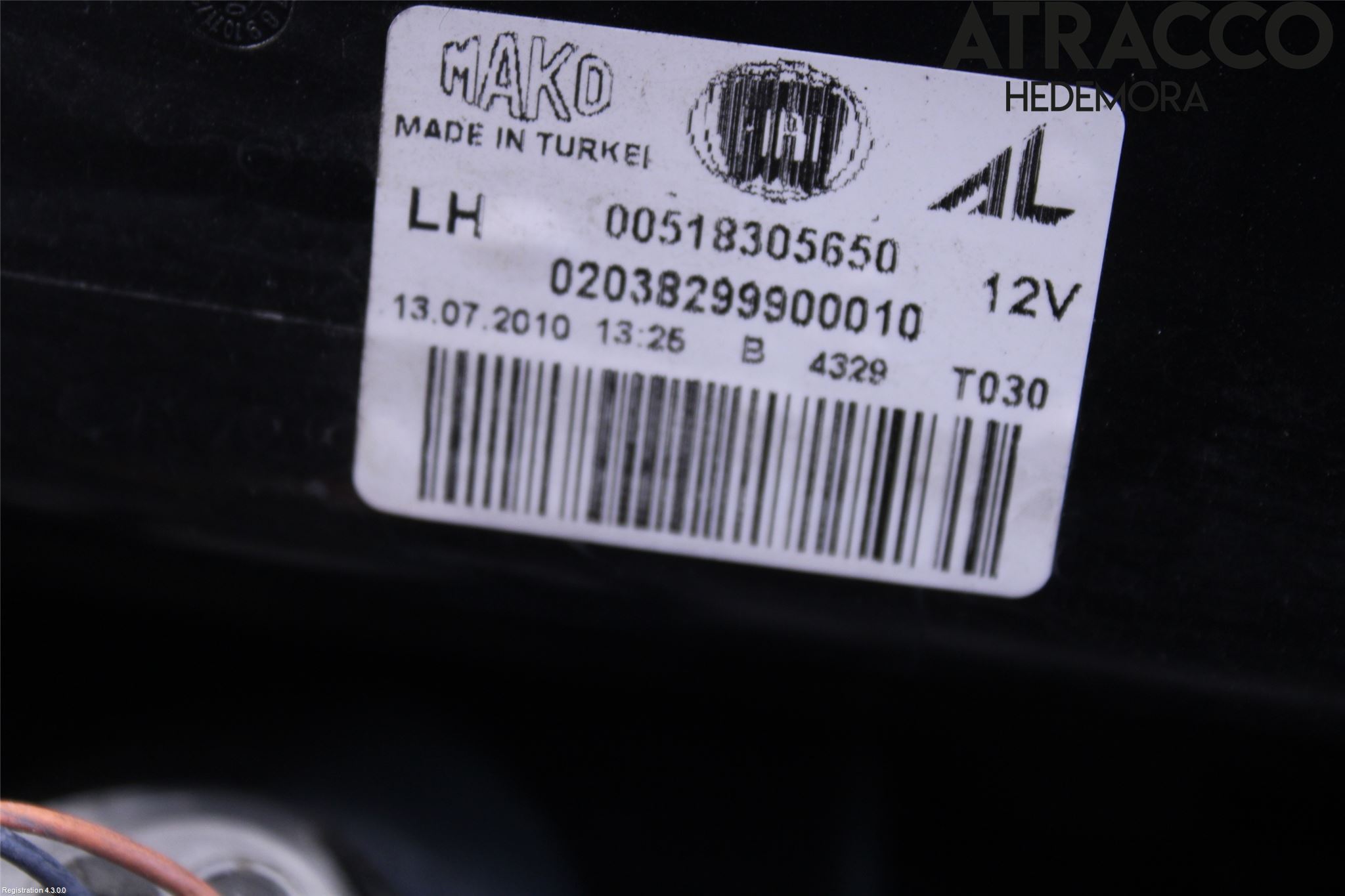 Fiat DOBLO CARGO Baklykt Venstre