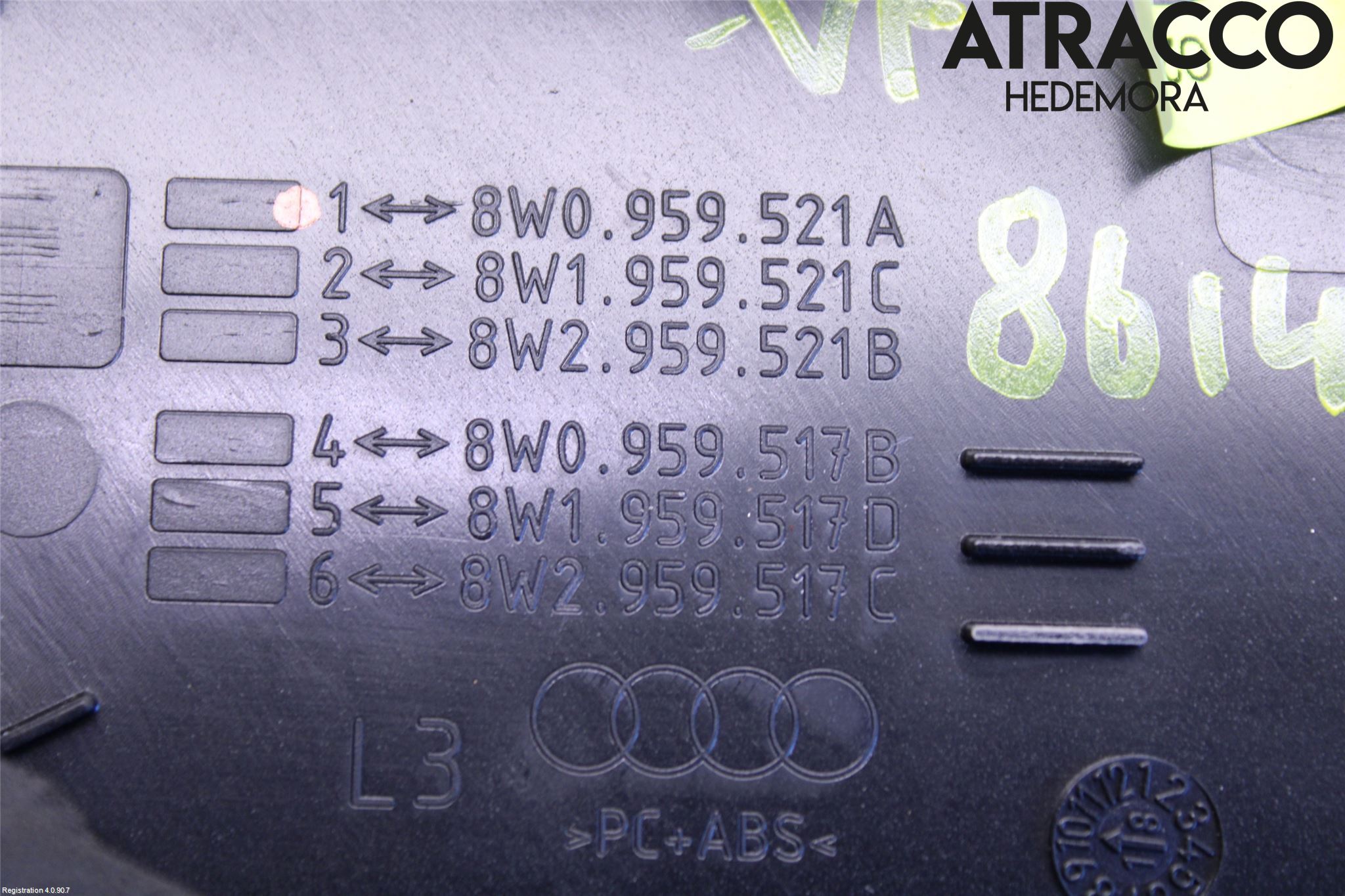 Audi A4/S4 B9 20- Innr Dørhandtak V Indre