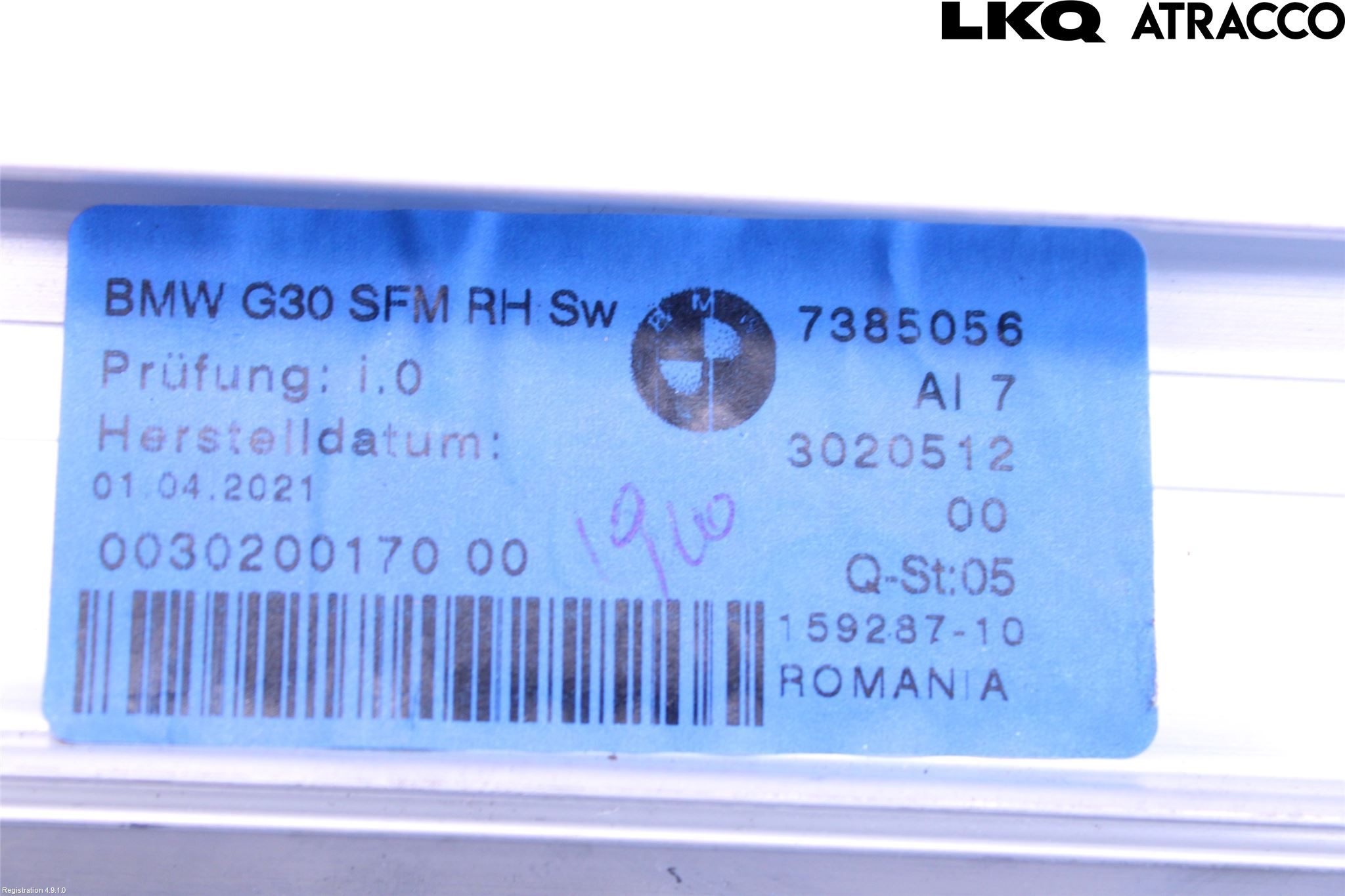 BMW 5 G30/G31/F90 17-23 Innr Innsyn Beskytelse Stv