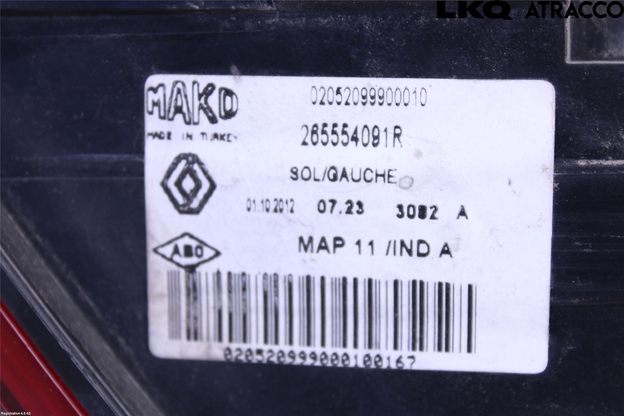 Renault CLIO IV 12-16 Baklykt Venstre
