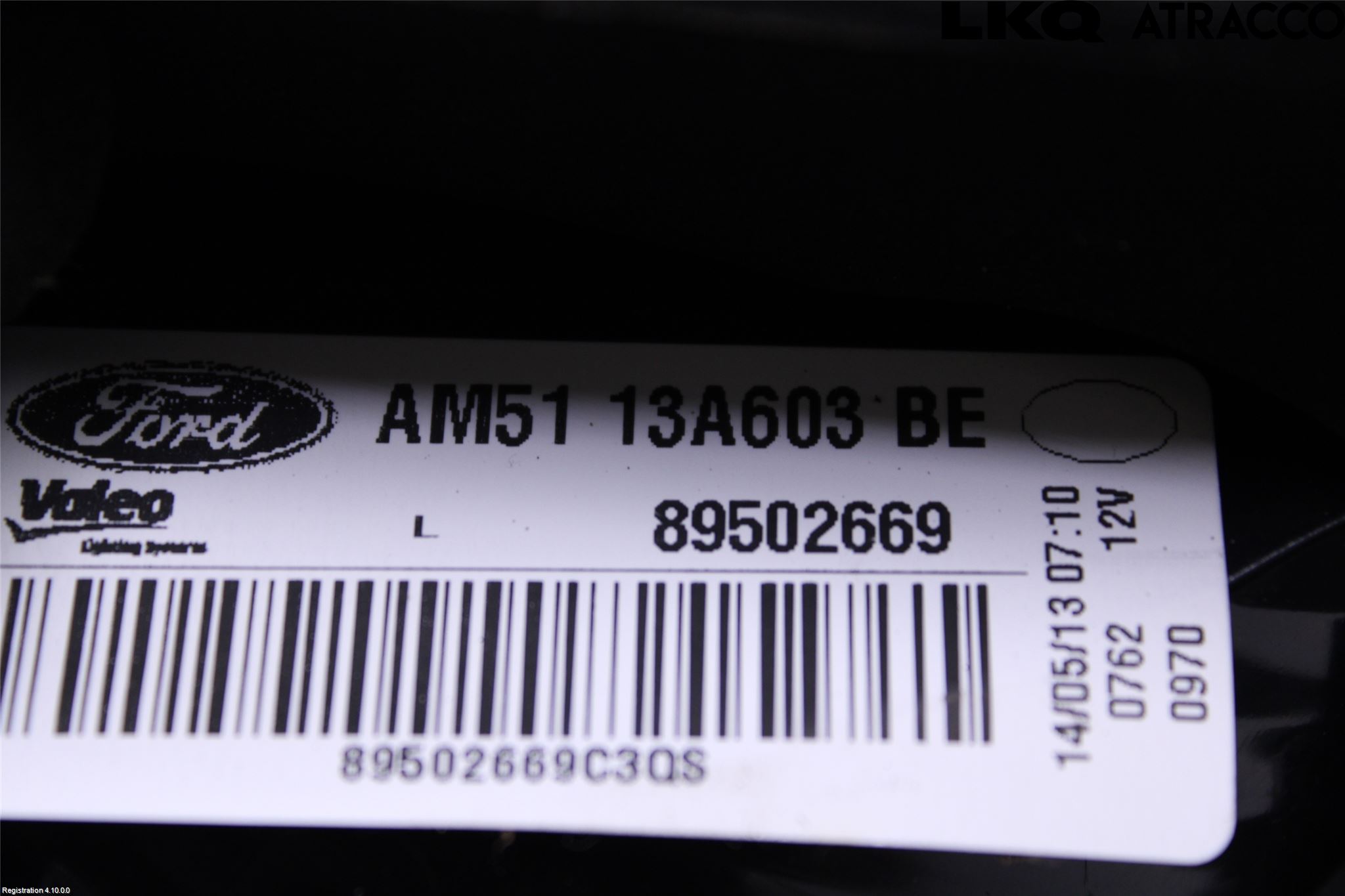 Ford GRAND C-MAX  11-14 Baklykt Venstre  På Luke(Indre