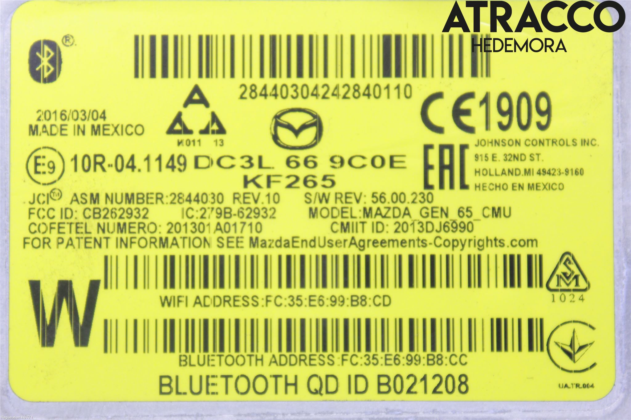 Mazda 2 (DJ) 15-22 Stereo Radio Med Cd