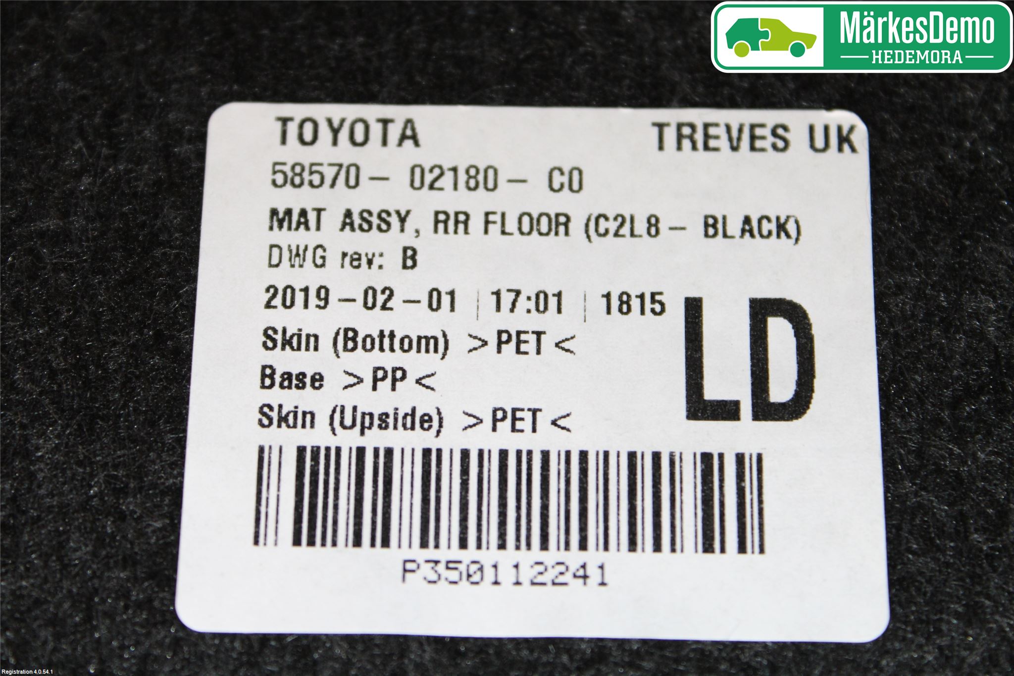 Toyota COROLLA 19- Innr Bagasjeromkledsel
