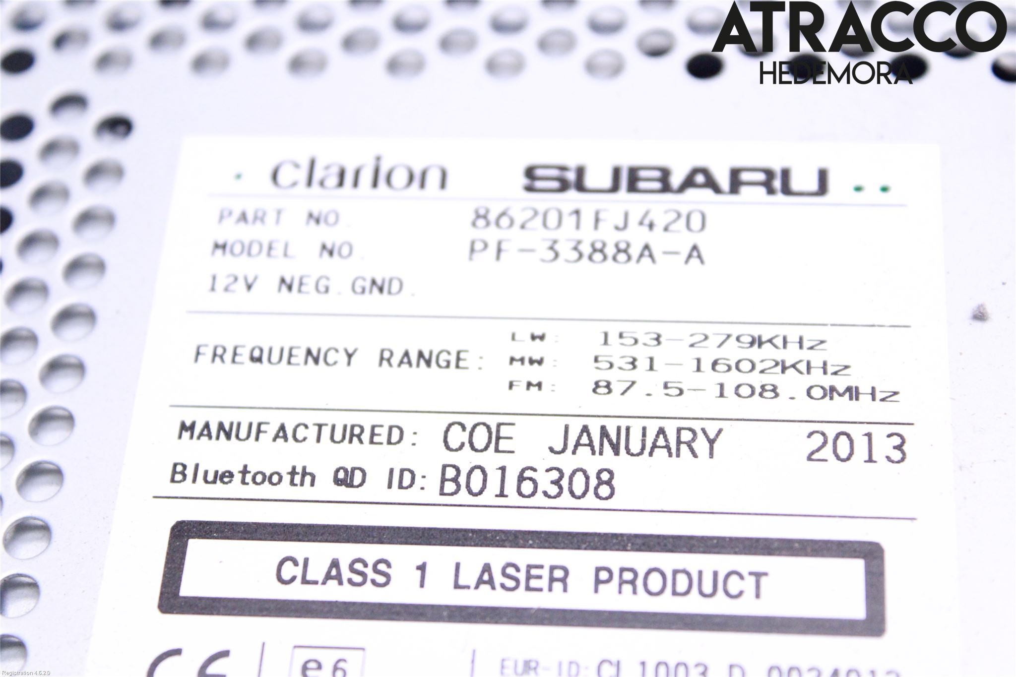 Subaru IMPREZA IV 13-17 Stereo Radio Med Cd