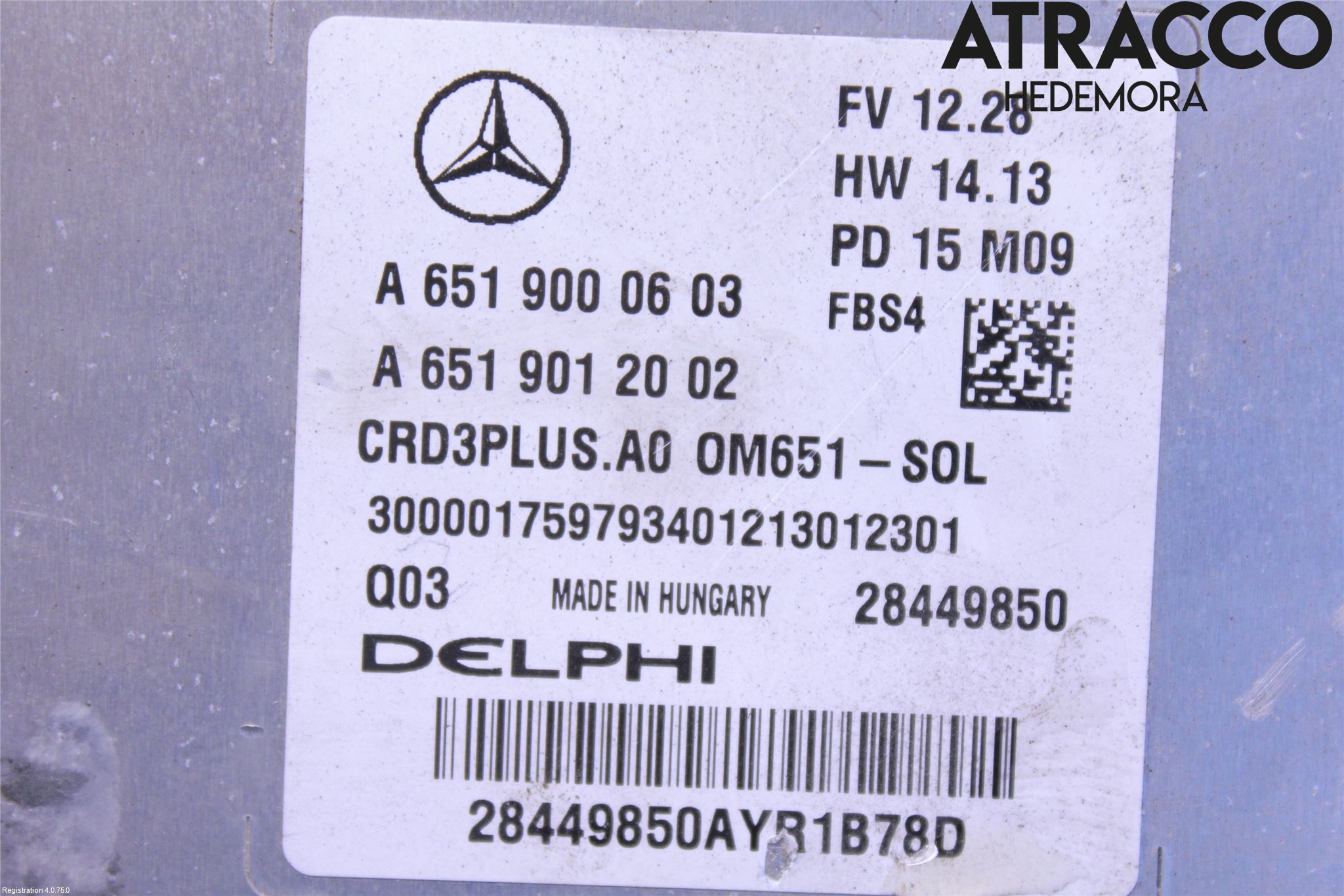 Mercedes-Benz MB C-KLASS (W205) 14-21 Styreenhet Dieselpumpe