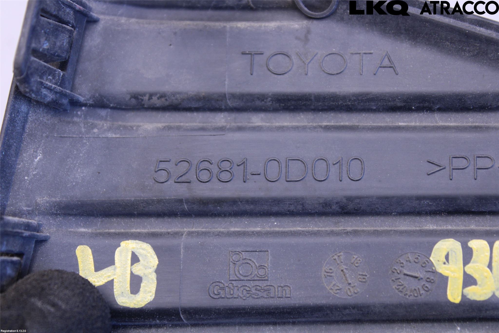 Toyota YARIS XP130 15-20 Støtfanger Bak Hjørne Høyre