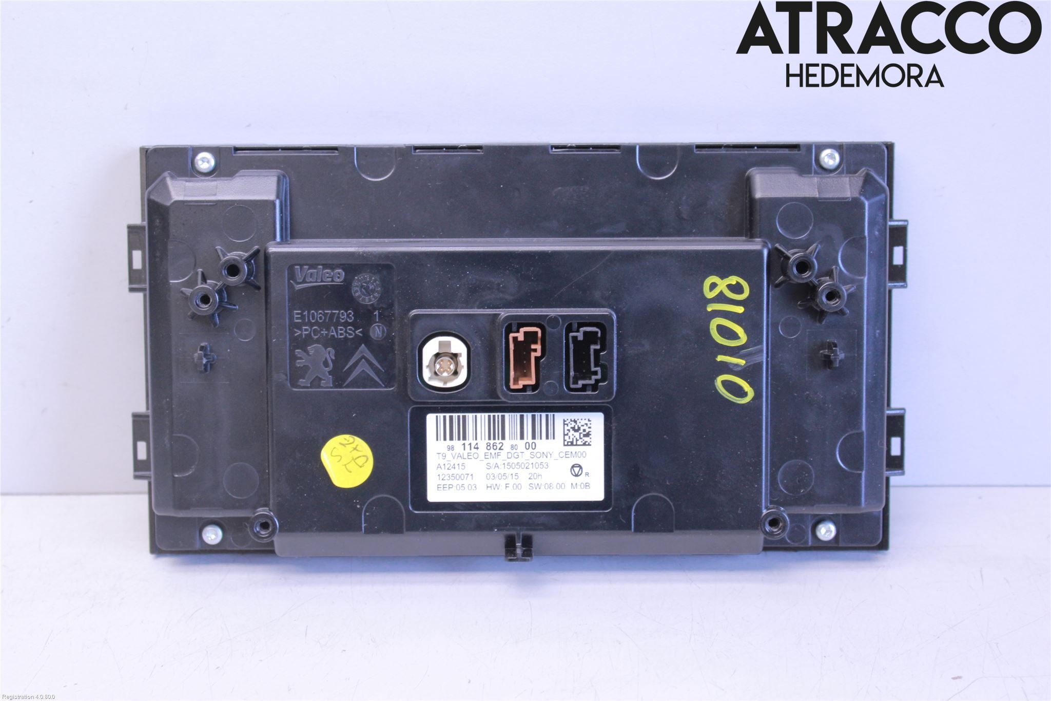 Peugeot 308 14-21 Instr Skjerm Dvd-Gps-Ac-Tlf