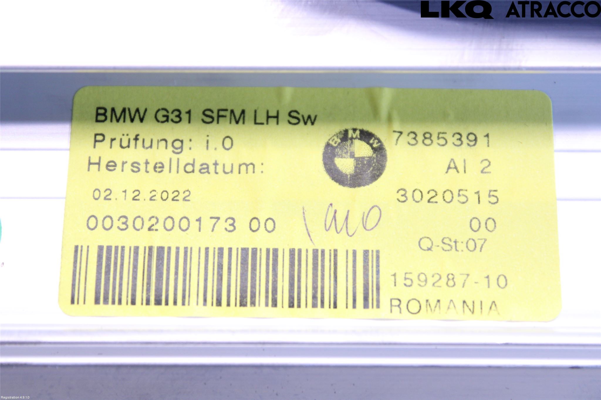 BMW 5 G30/G31/F90 17-23 Innr Innsyn Beskytelse Stv