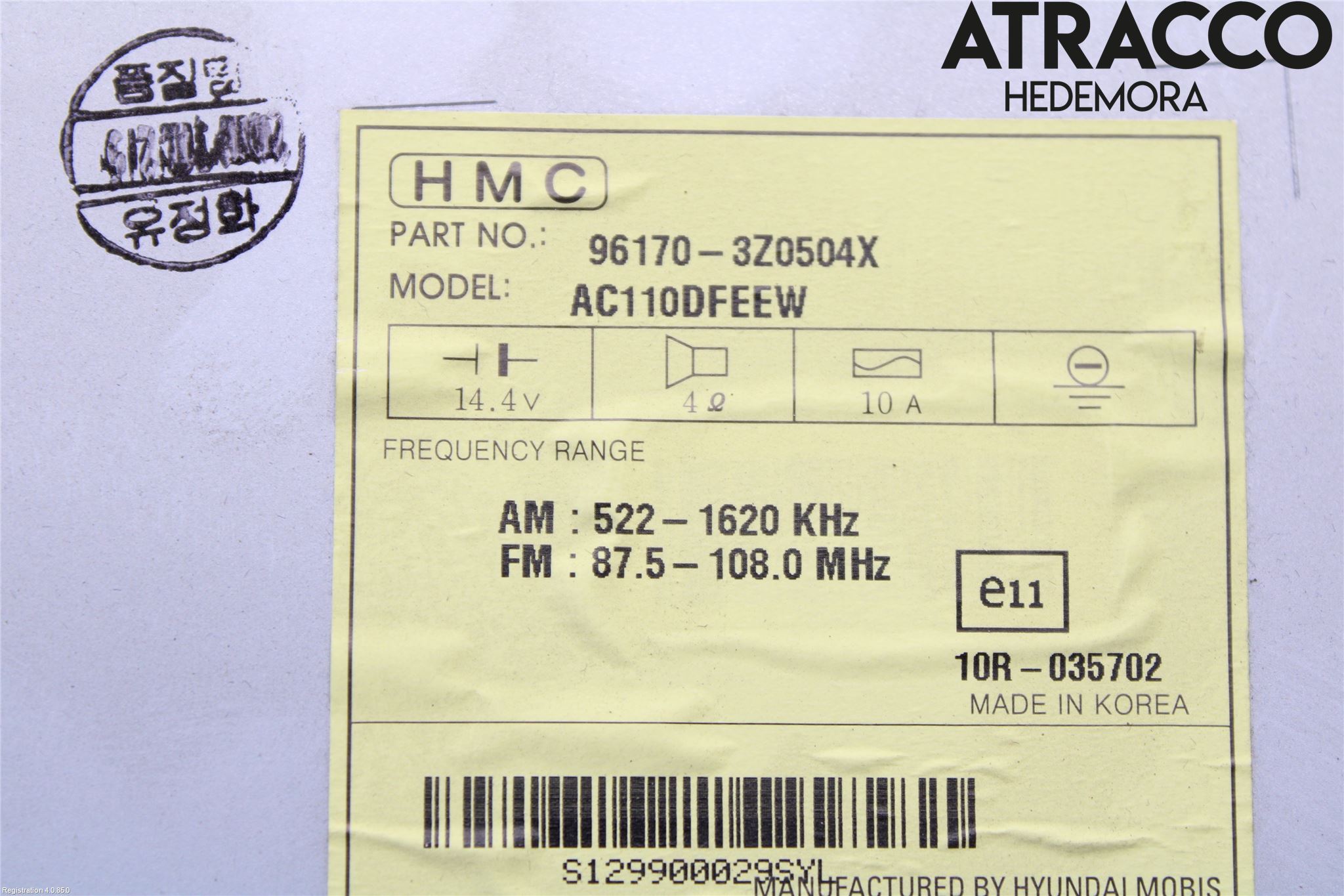 Hyundai i40 08-15 Stereo Radio Med Cd