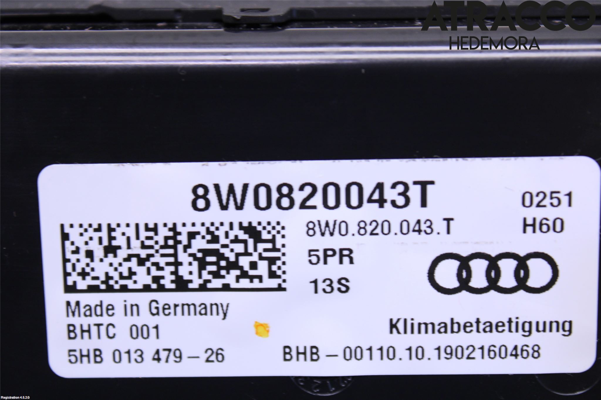 Audi A4/S4 B9 16-19 Varme Ac Betjening-Display