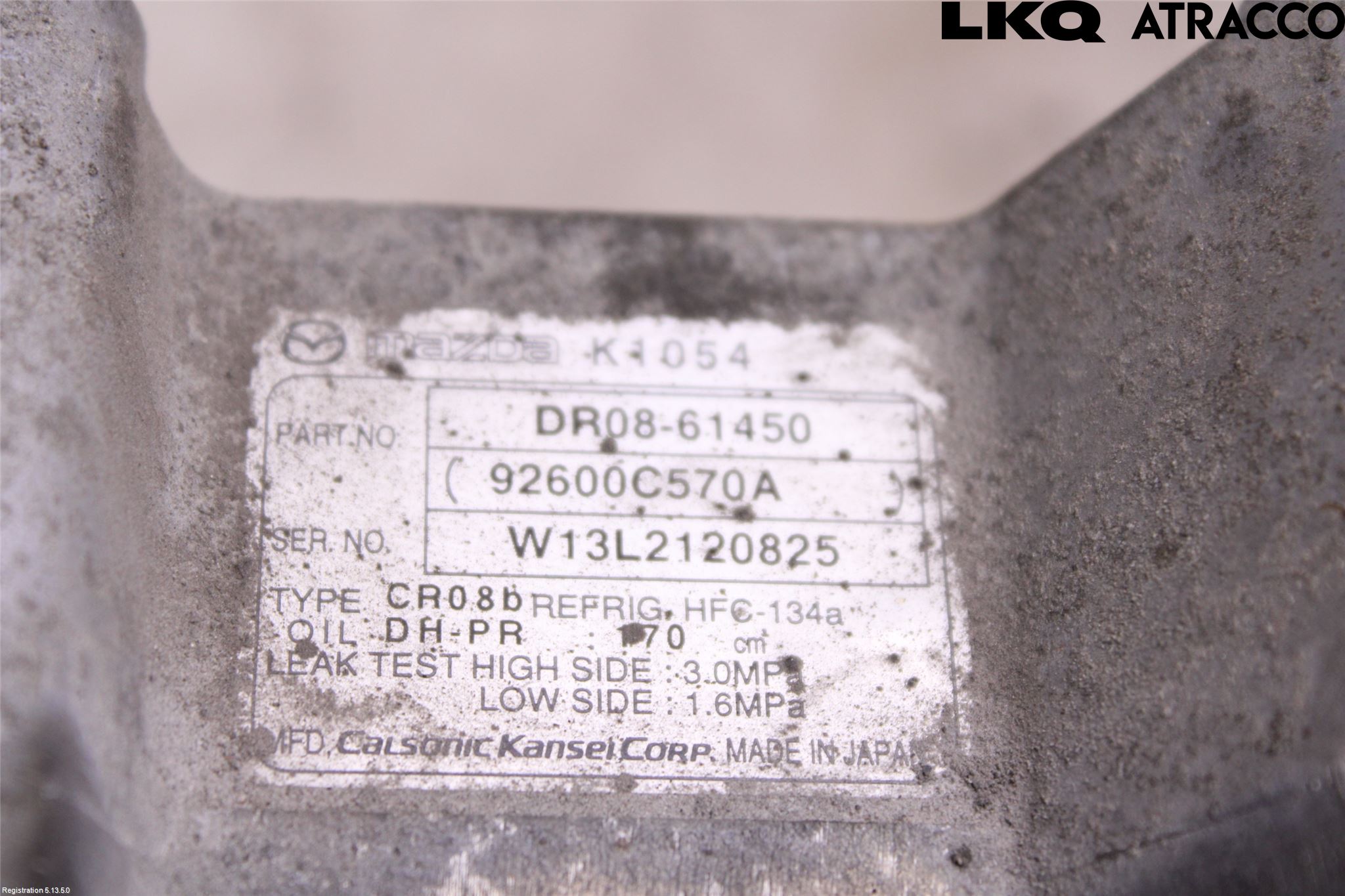Mazda 2 (DE) 08-15 Varme Ac Kompressor