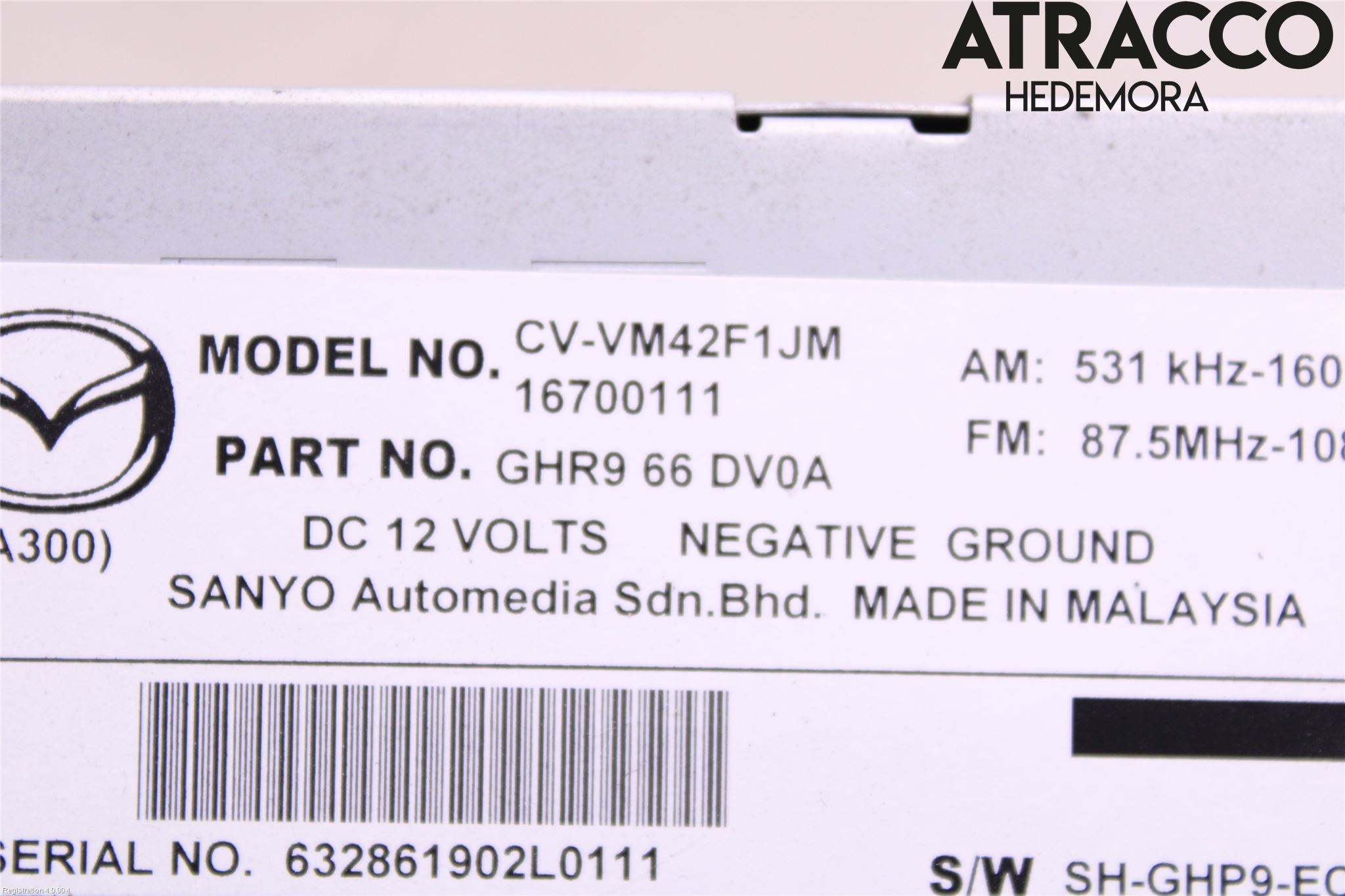 Mazda 6 13- Stereo Radio Med Cd