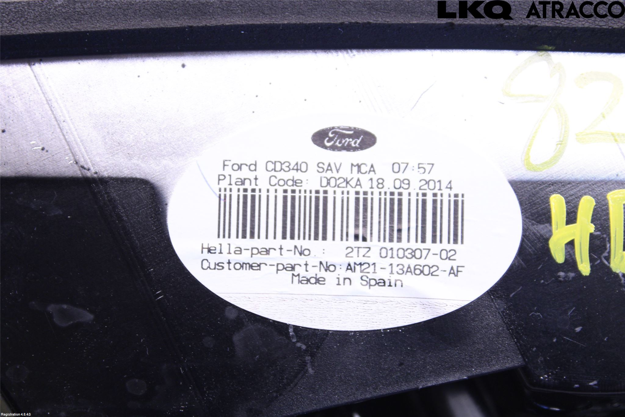 Ford S-MAX 06-15 Baklykt Høyre  På Luke(Indre)