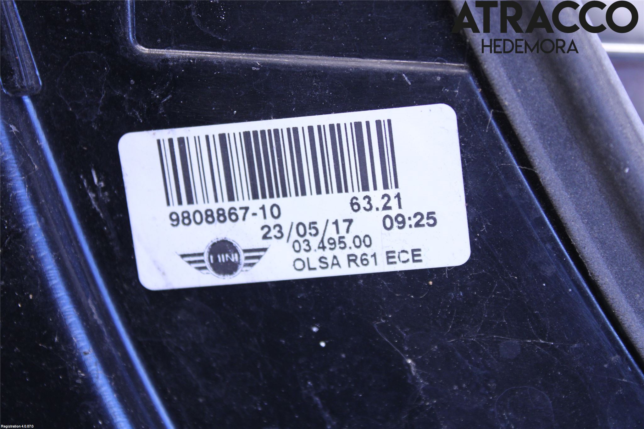 Mini COUNTRYMAN R60 11-16 Baklykt Venstre