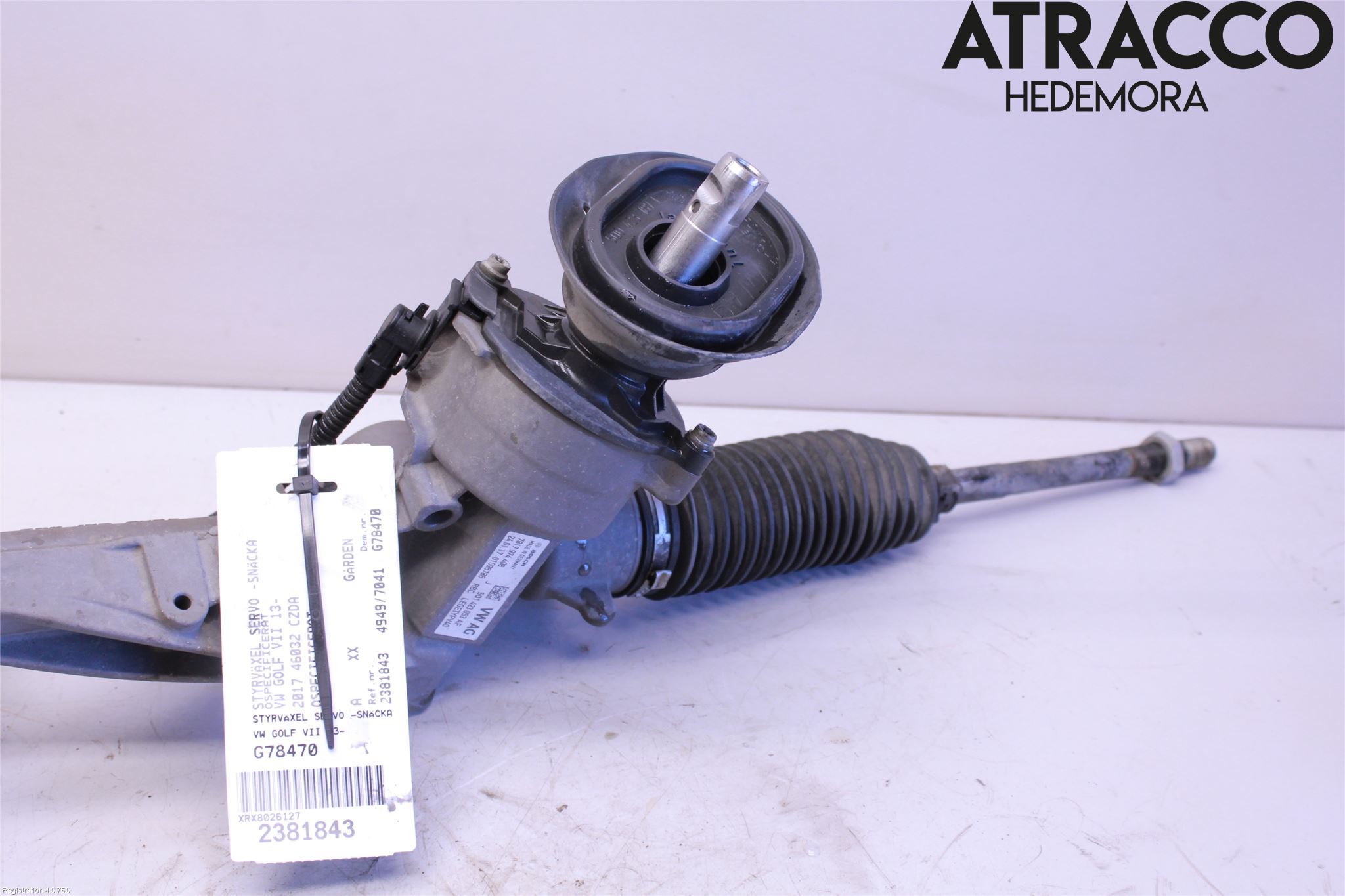 Volkswagen VW GOLF / E-GOLF VII 13-20 Servo Snekke - Tannstang