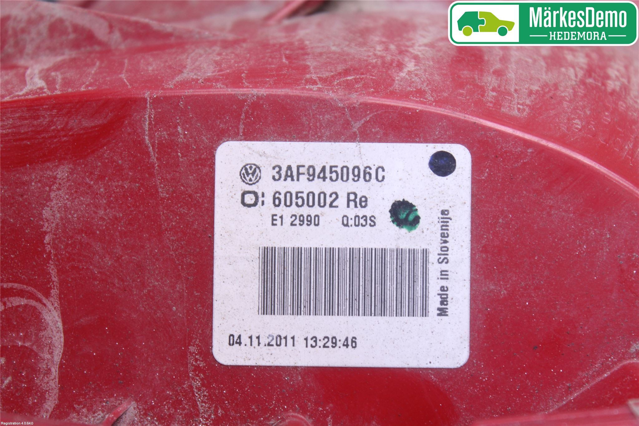 Volkswagen VW PASSAT 11-14 Baklykt Høyre