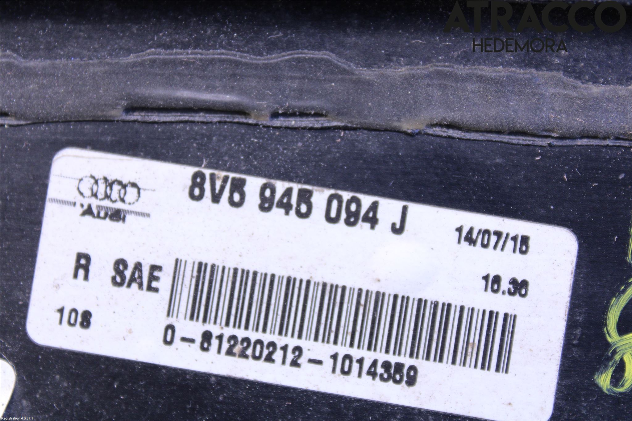 Audi A3/S3 8V 13-20 Baklykt Høyre  På Luke(Indre)