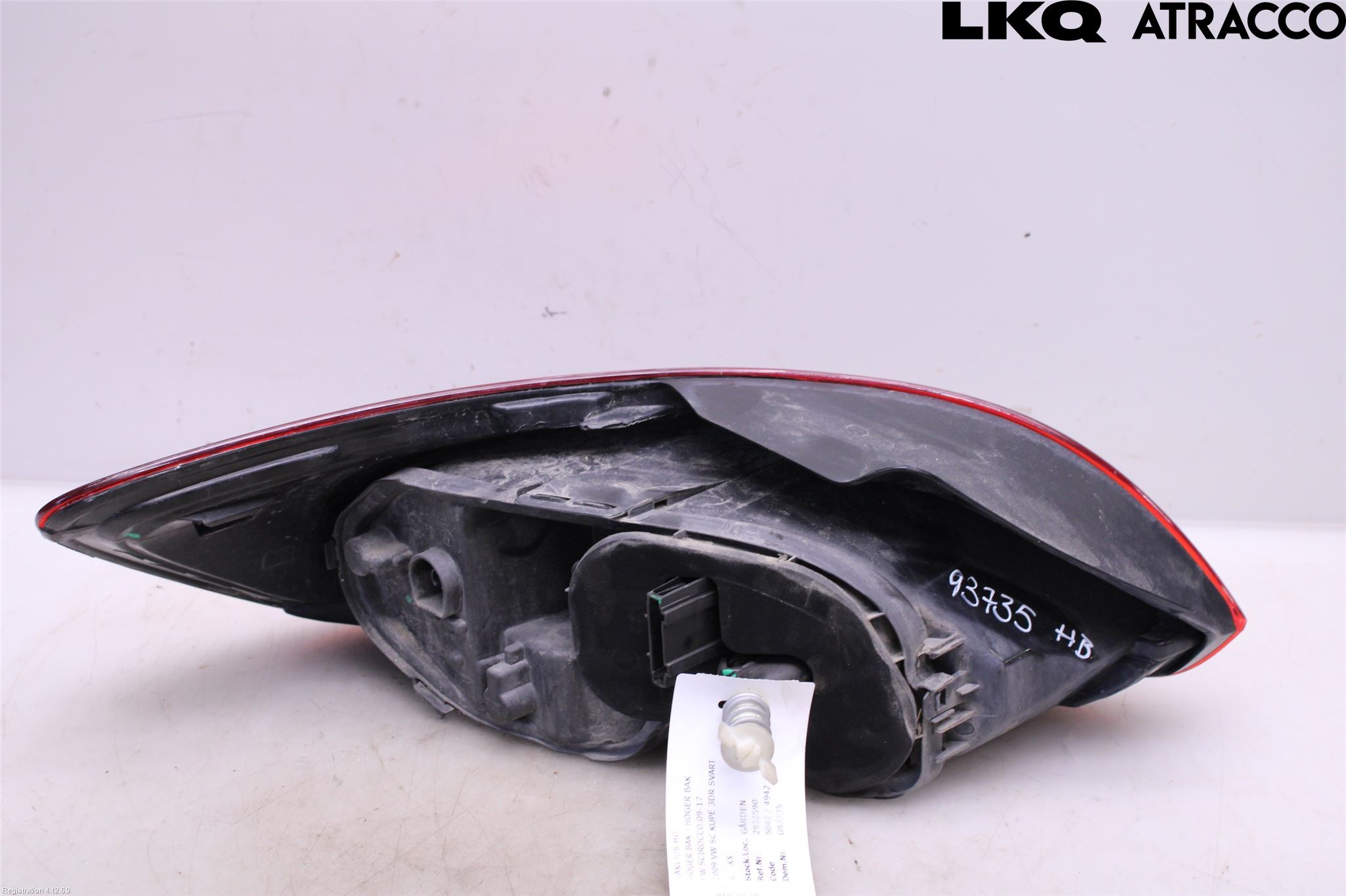 Volkswagen VW SCIROCCO 09-17 Baklykt Høyre