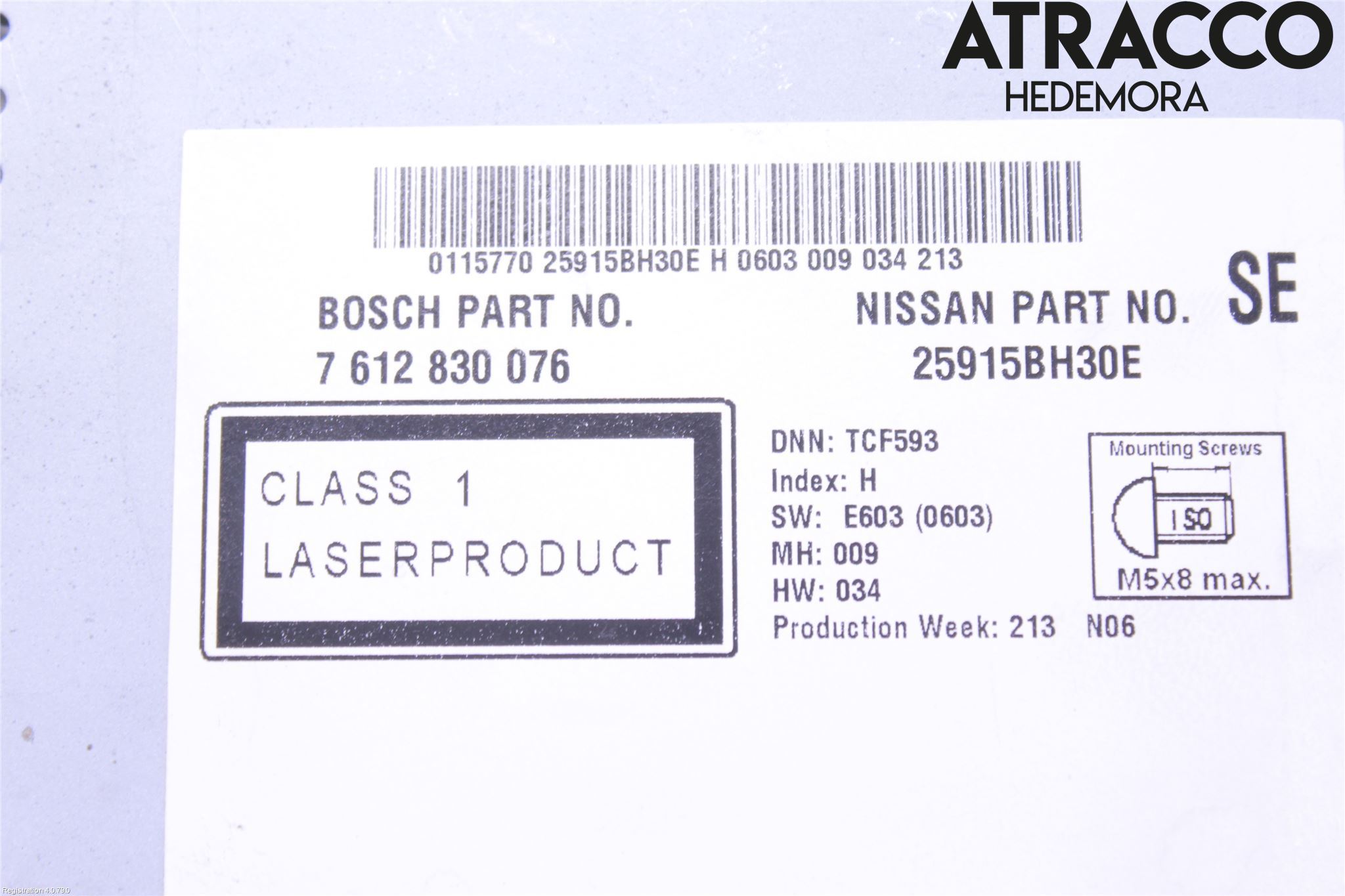 Nissan QASHQAI 10-14 Stereo Radio Med Cd