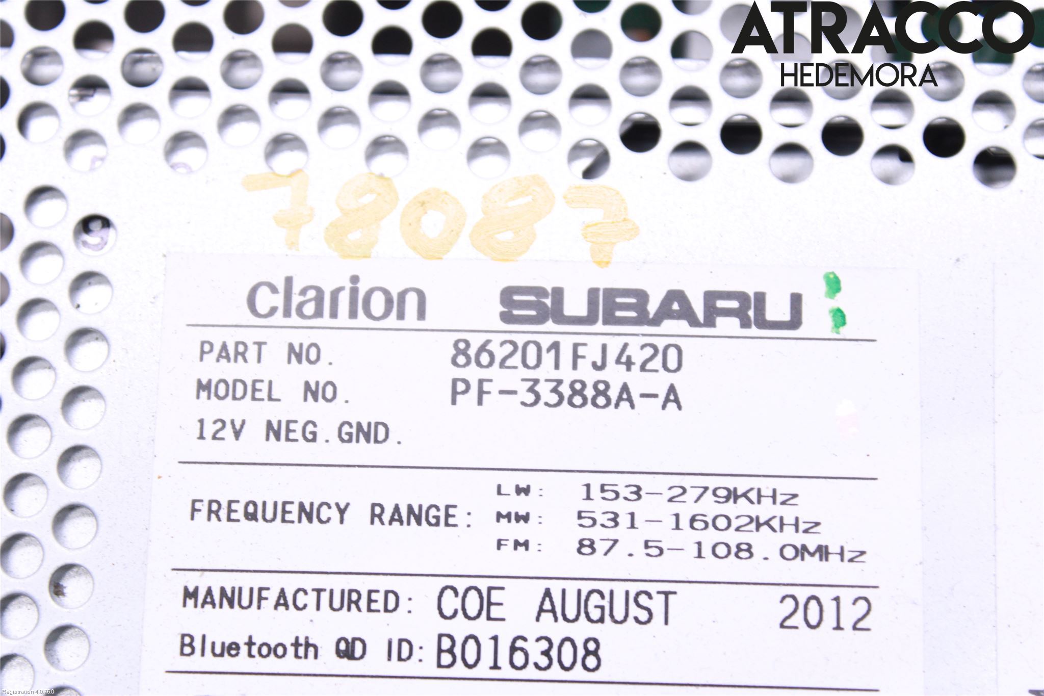 Subaru XV 12-17 Stereo Radio Med Cd