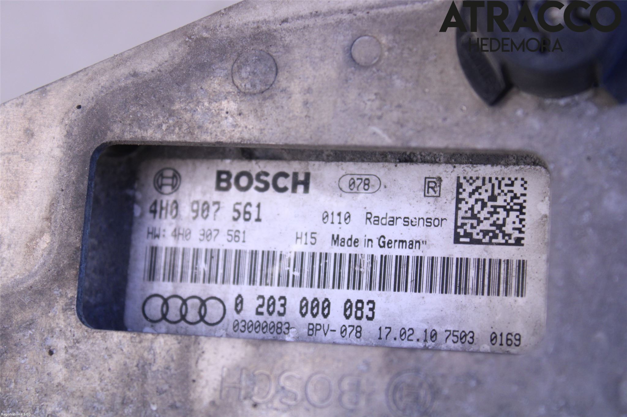 Audi A8/S8 4H 10-17 Sensor Kollisjonsbeskyttelse