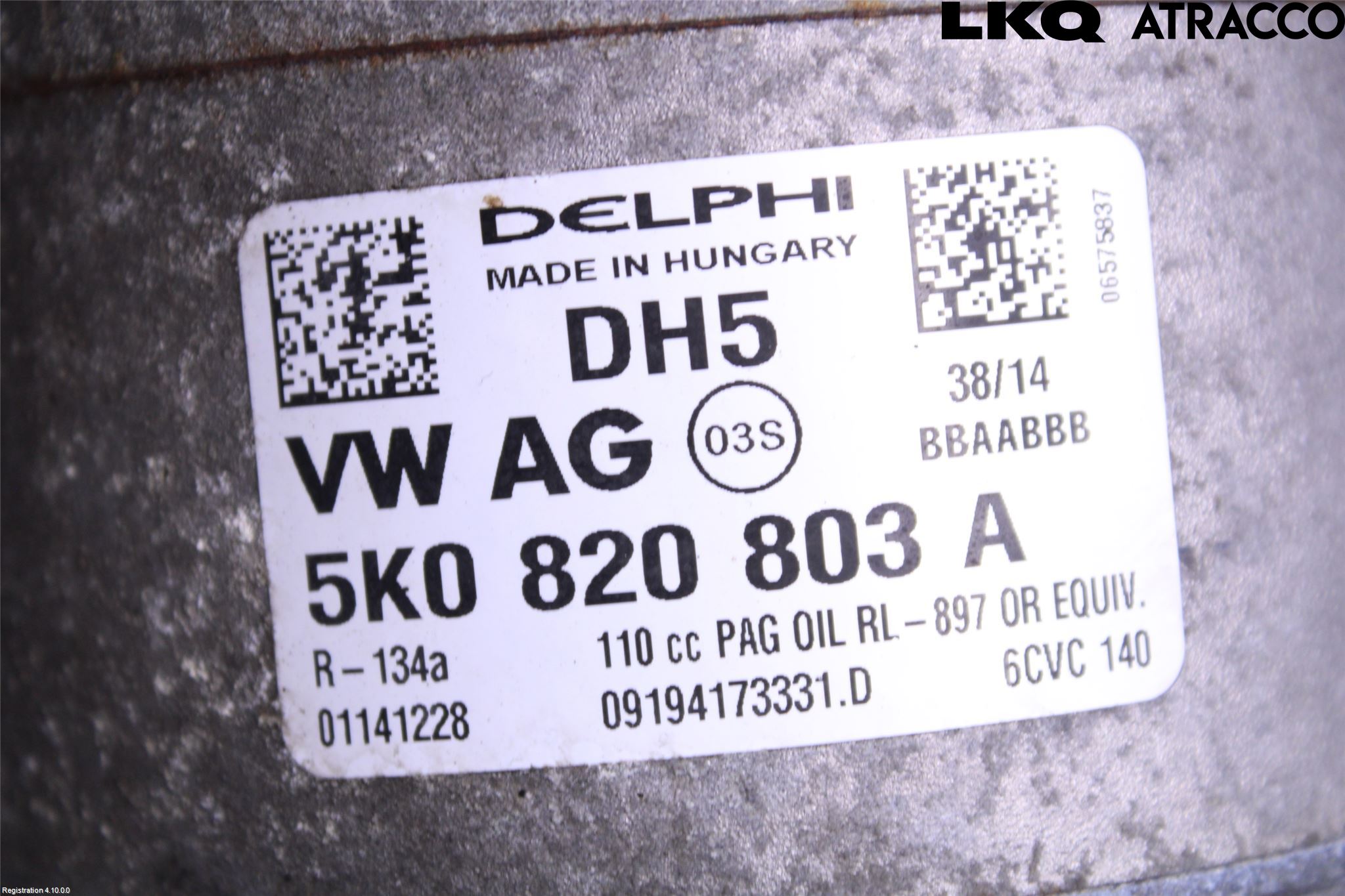 Volkswagen VW CADDY 11-15 Varme Ac Kompressor