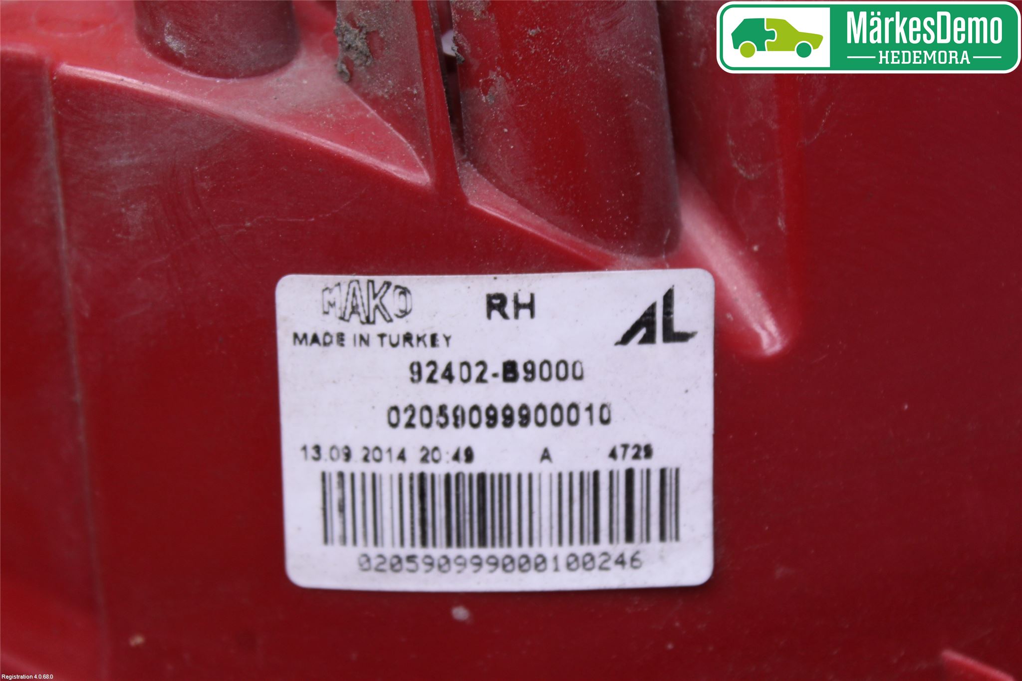 Hyundai i10 BA 14-16 Baklykt Høyre
