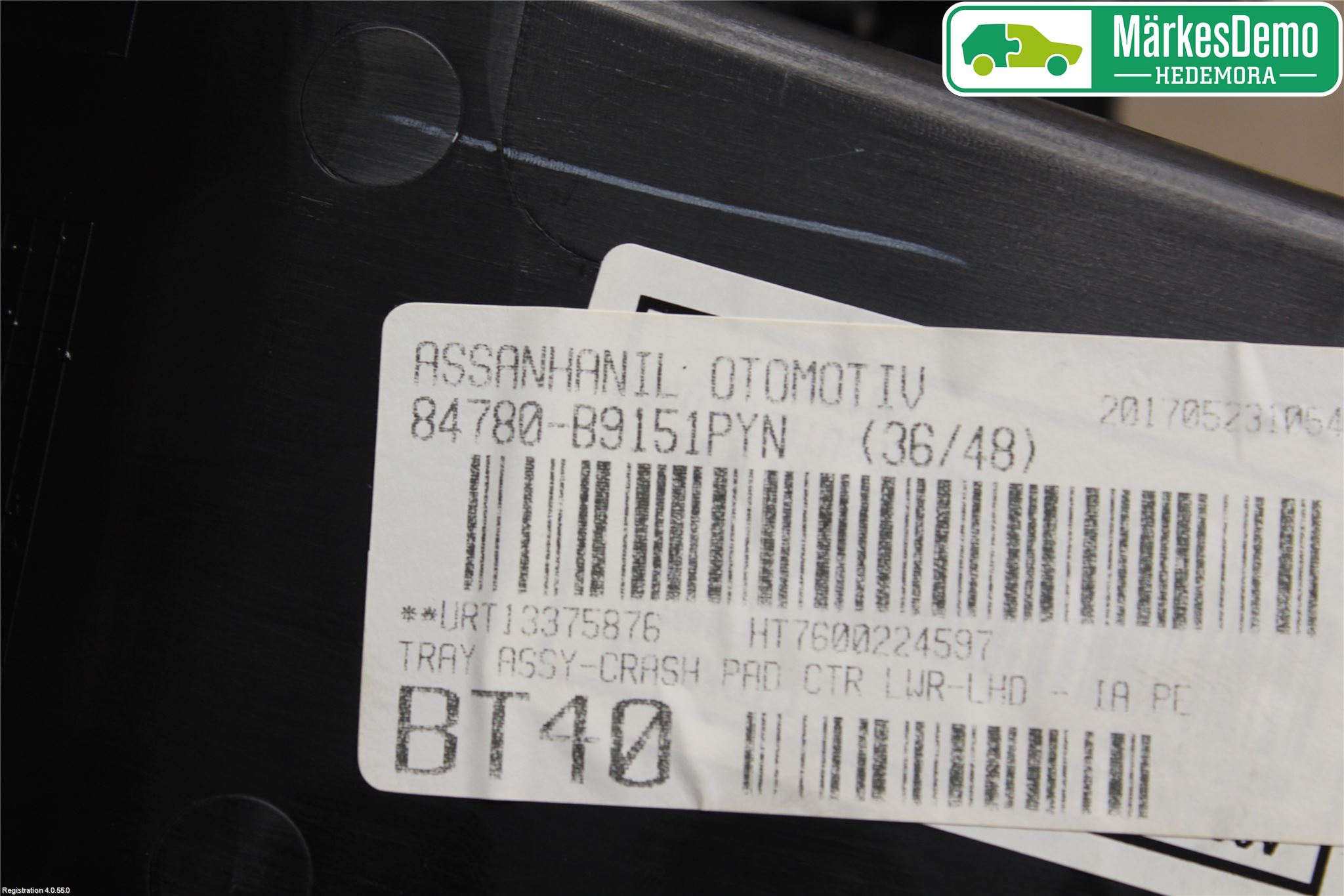 Hyundai i10 BA 17-20 Innr Oppbevaringsrom
