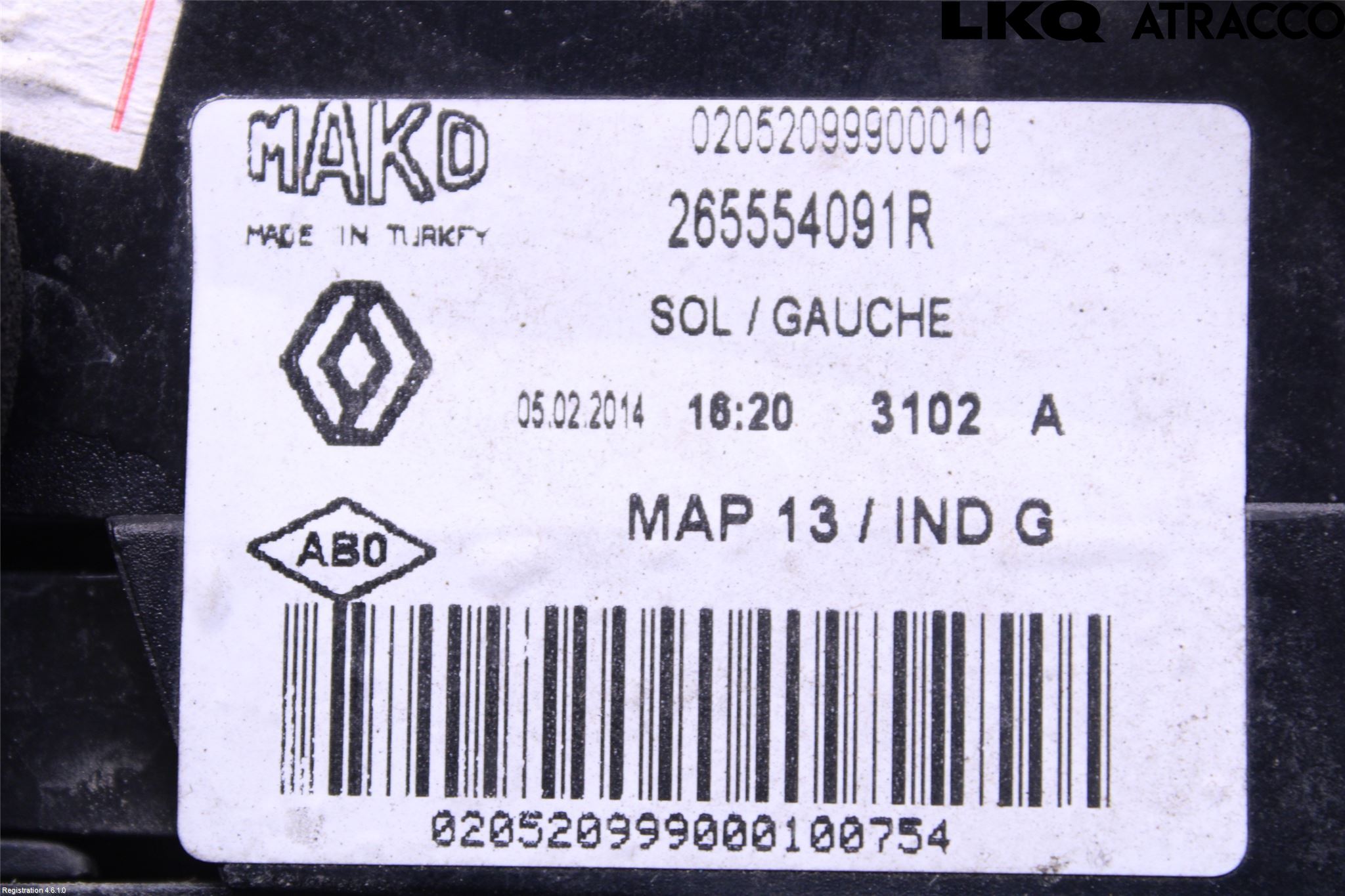 Renault CLIO IV 12-16 Baklykt Venstre