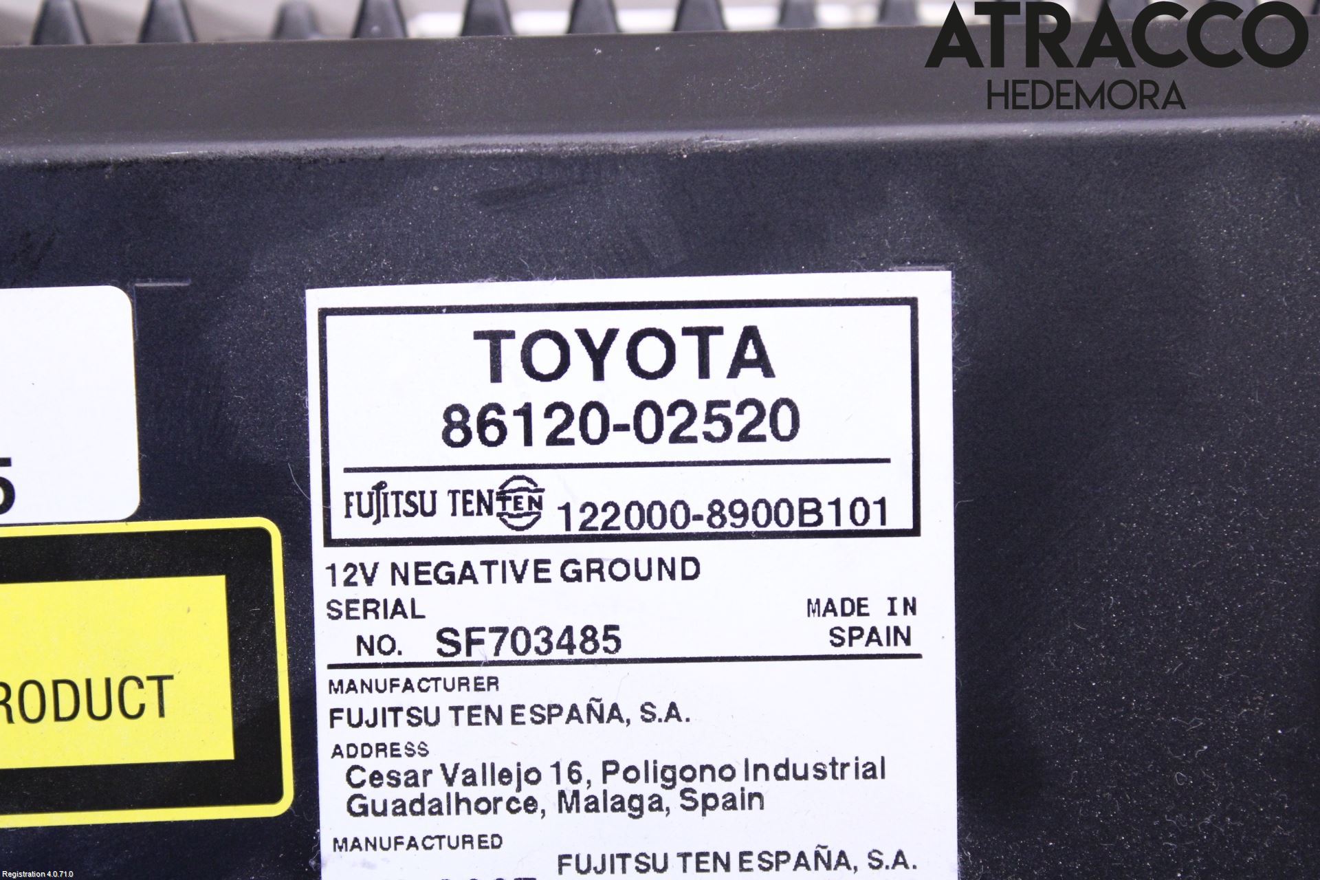 Toyota AURIS 07-09 Stereo Radio Med Cd