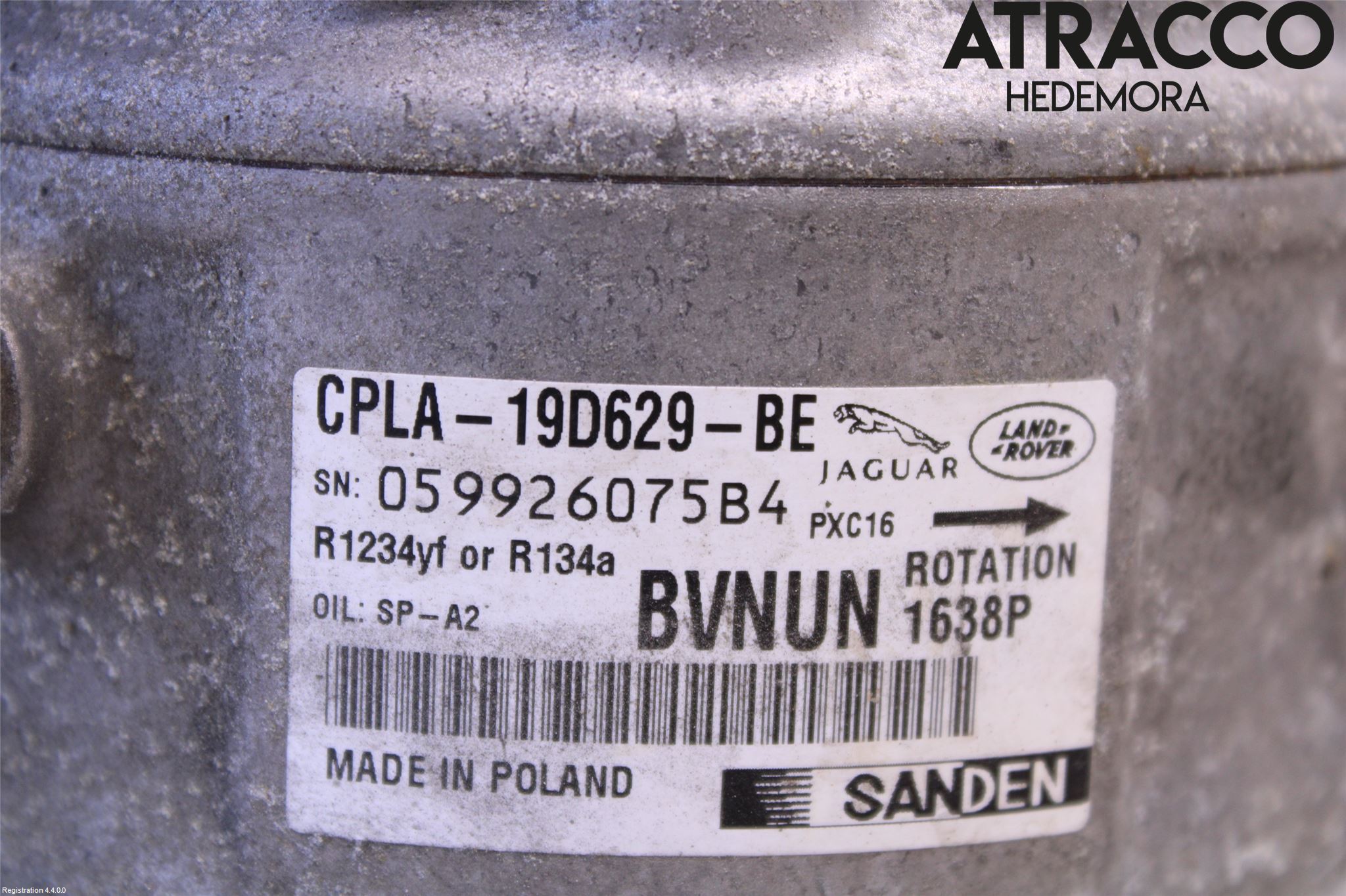 Jaguar XE (X760) 15-24 Varme Ac Kompressor