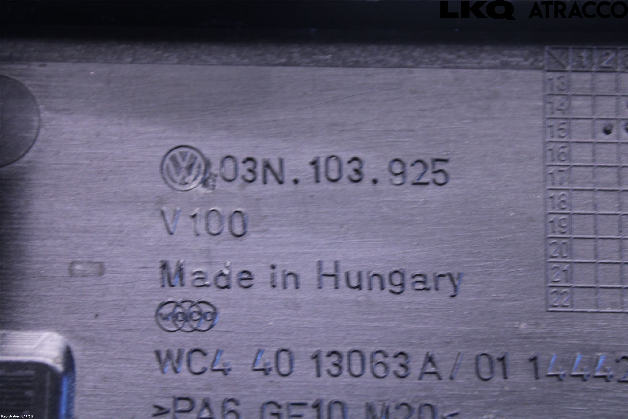 Volkswagen VW PASSAT 15-19 Motor Deksel Over Motor
