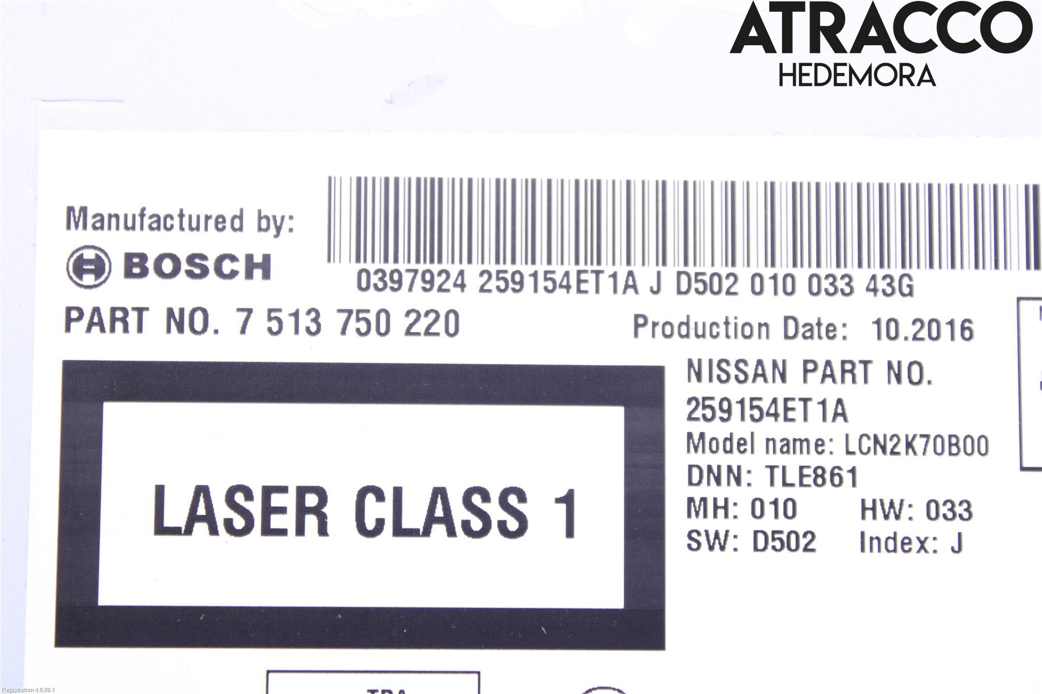 Nissan QASHQAI 14-17 Stereo Radio Med Cd