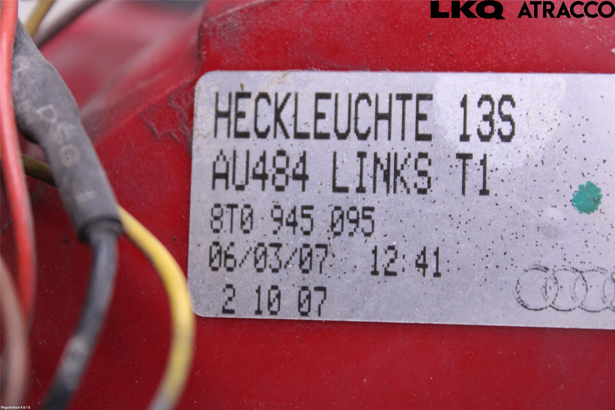 Audi A5 07-16 Baklykt Venstre