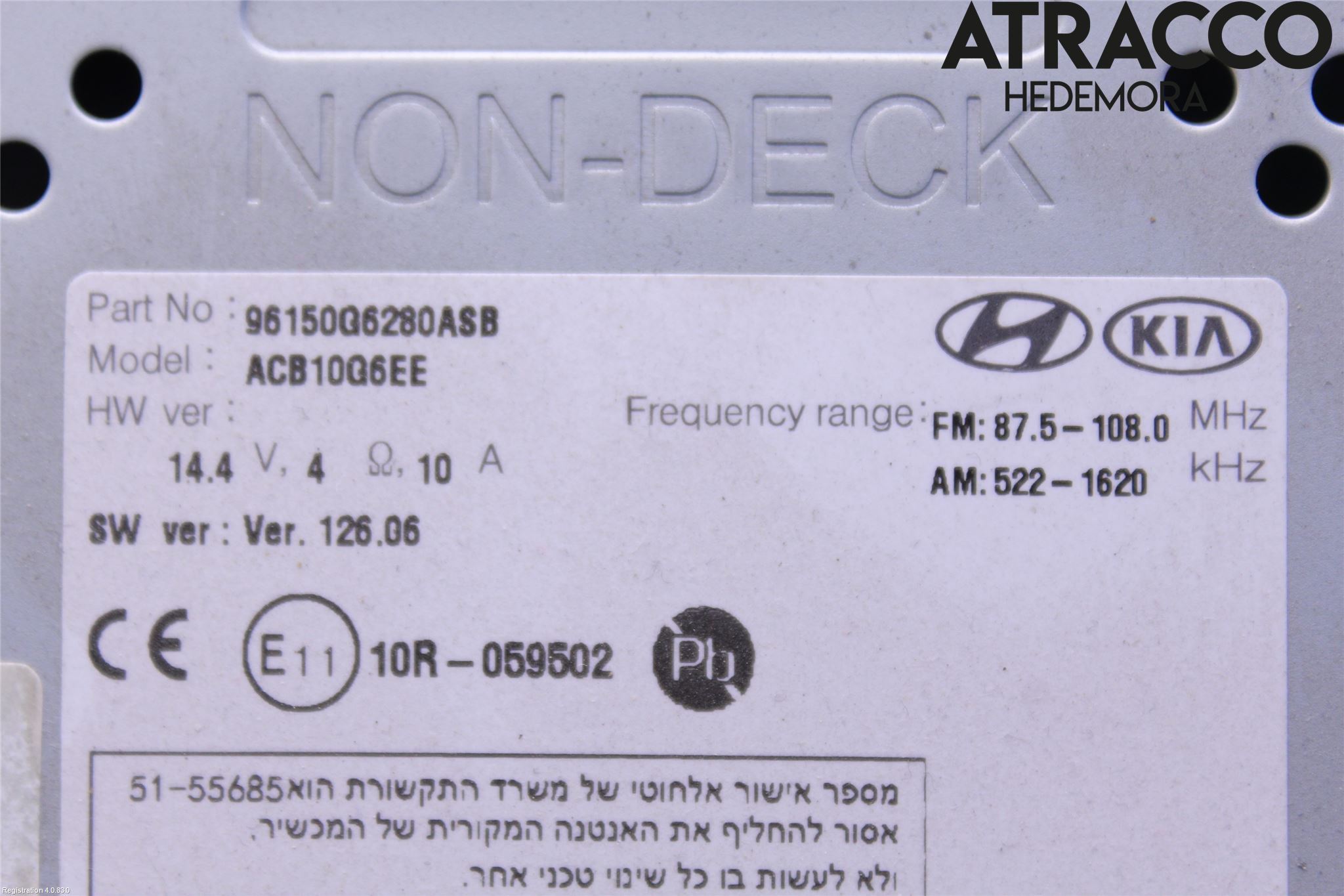 Kia PICANTO 17- Stereo Radio Med Cd