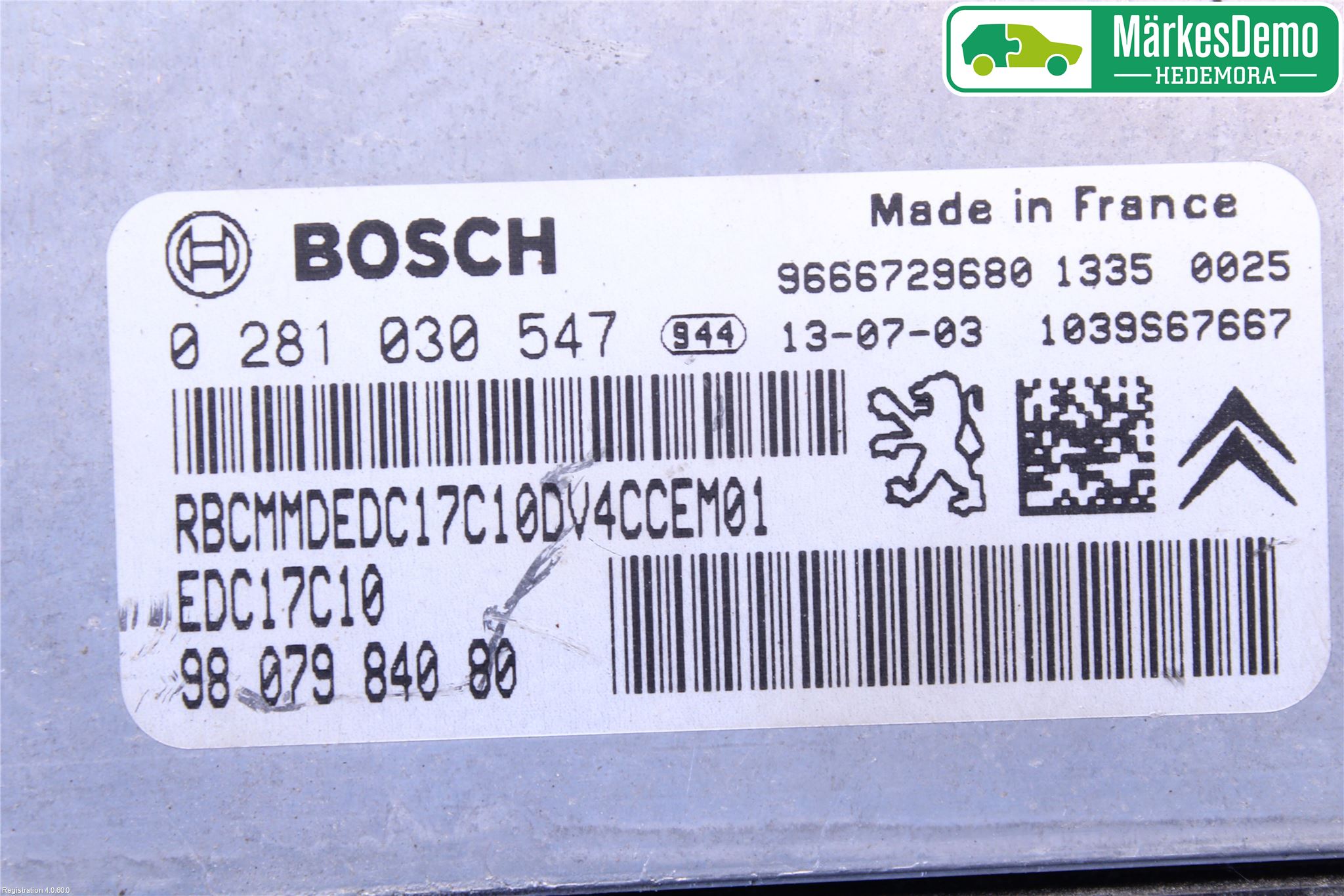 Citroen C3 10-17 Styreenhet Dieselpumpe