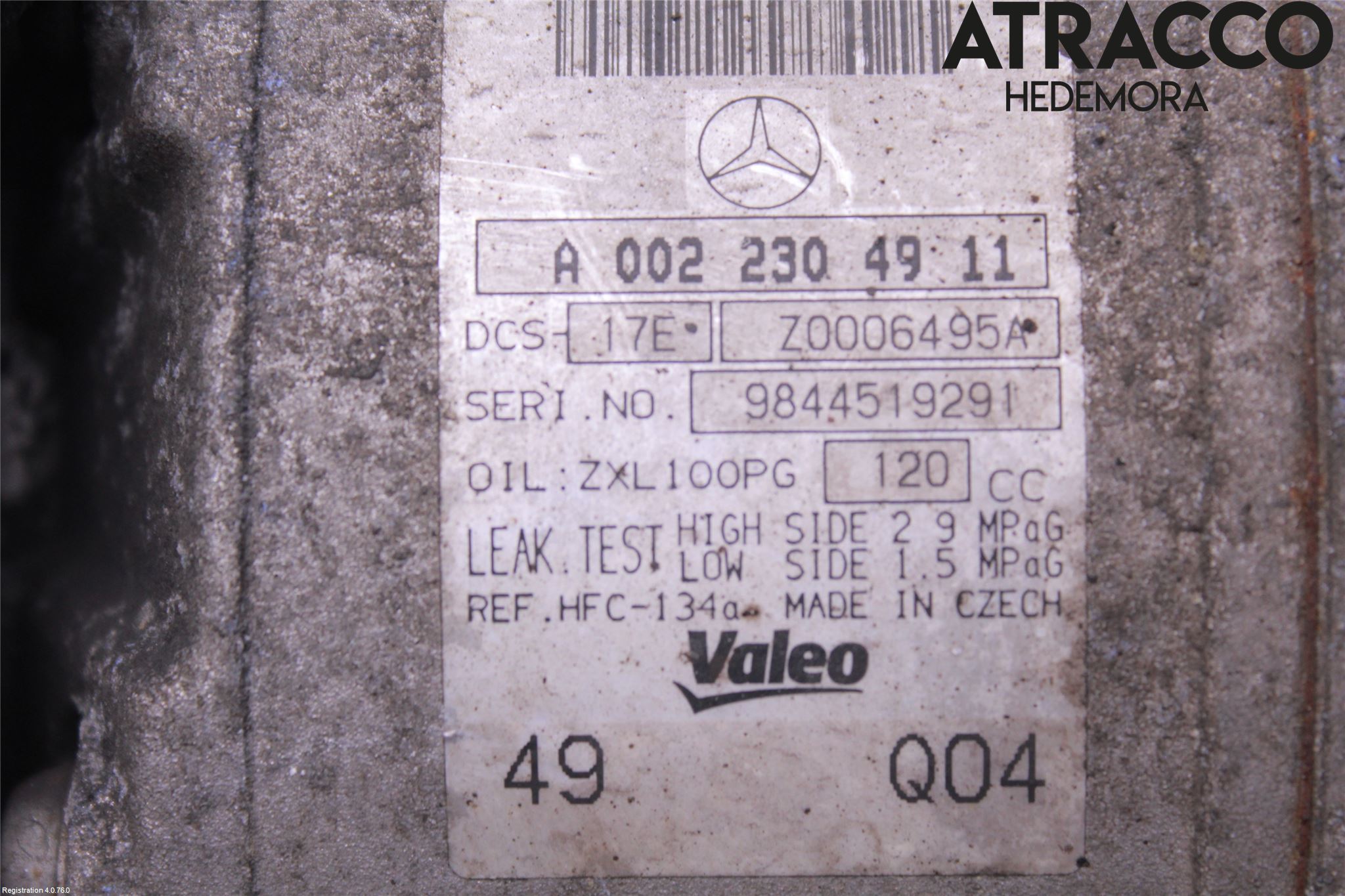 Mercedes-Benz MB C-KLASS (W204) 07-15 Varme Ac Kompressor