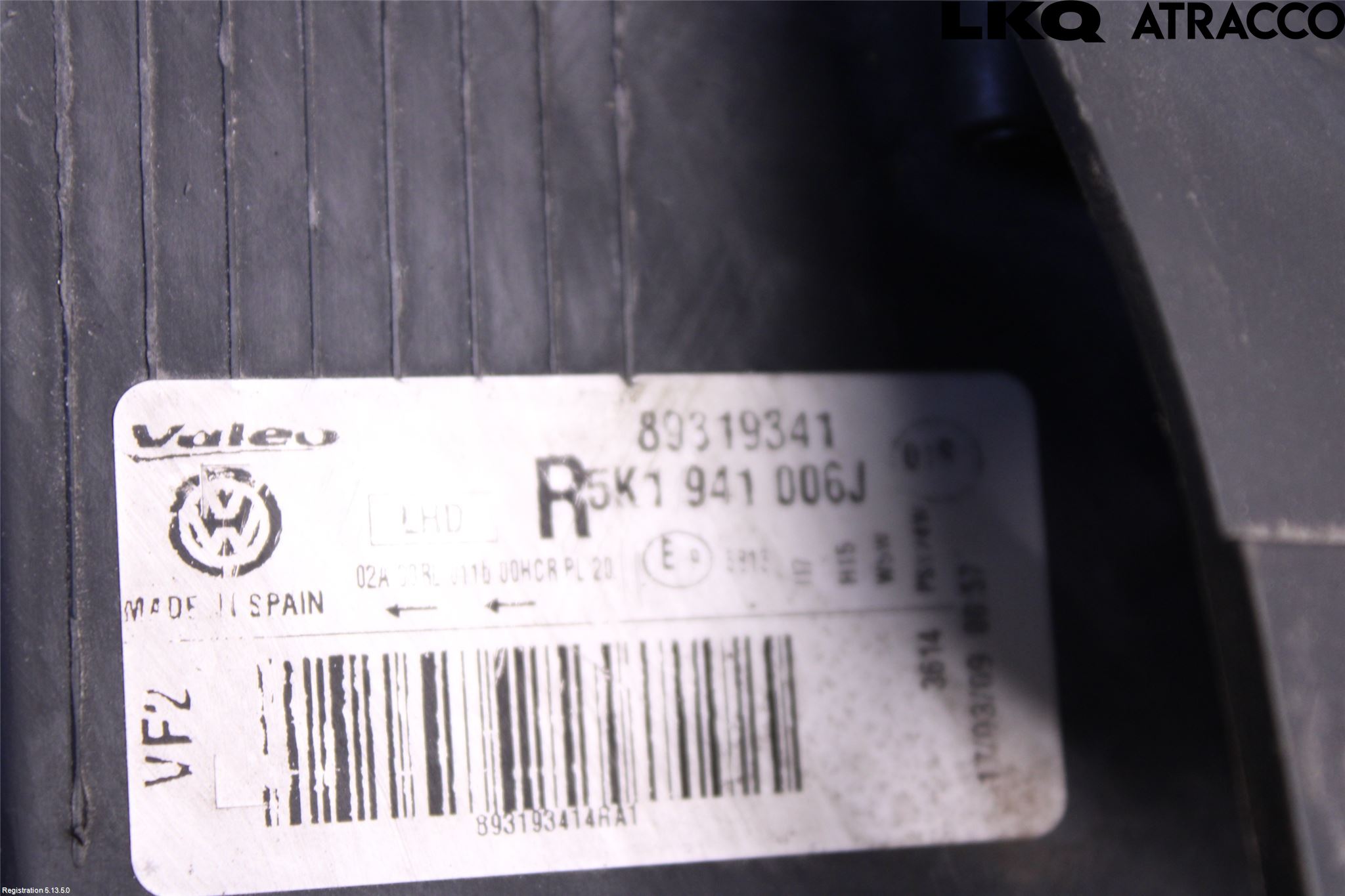 Volkswagen VW GOLF VI 09-13 Frontlykt Høyre