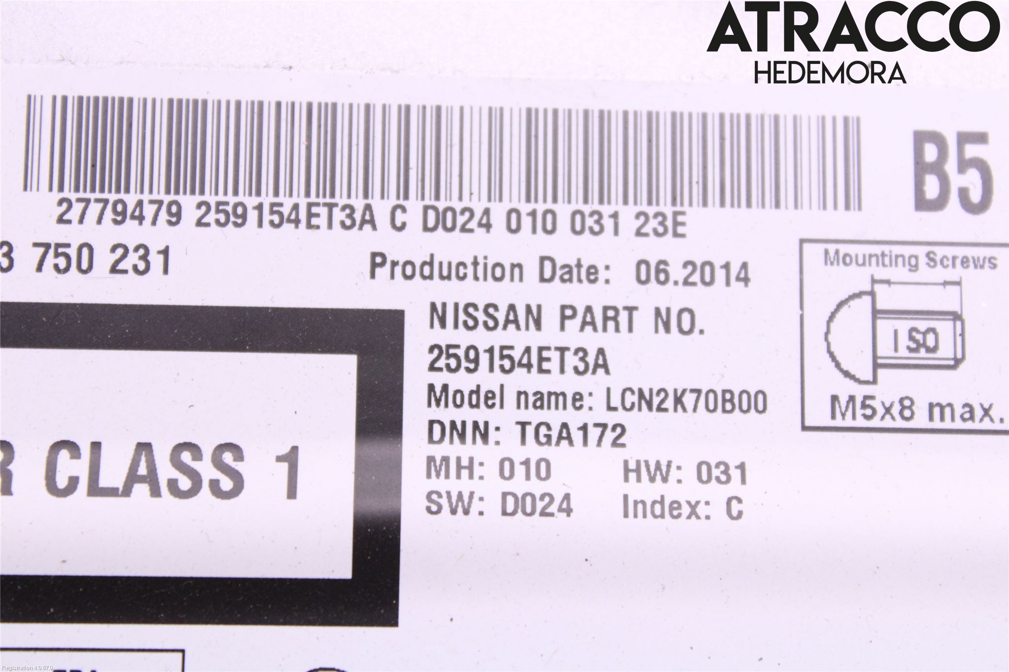 Nissan QASHQAI 14-17 Stereo Radio Med Cd
