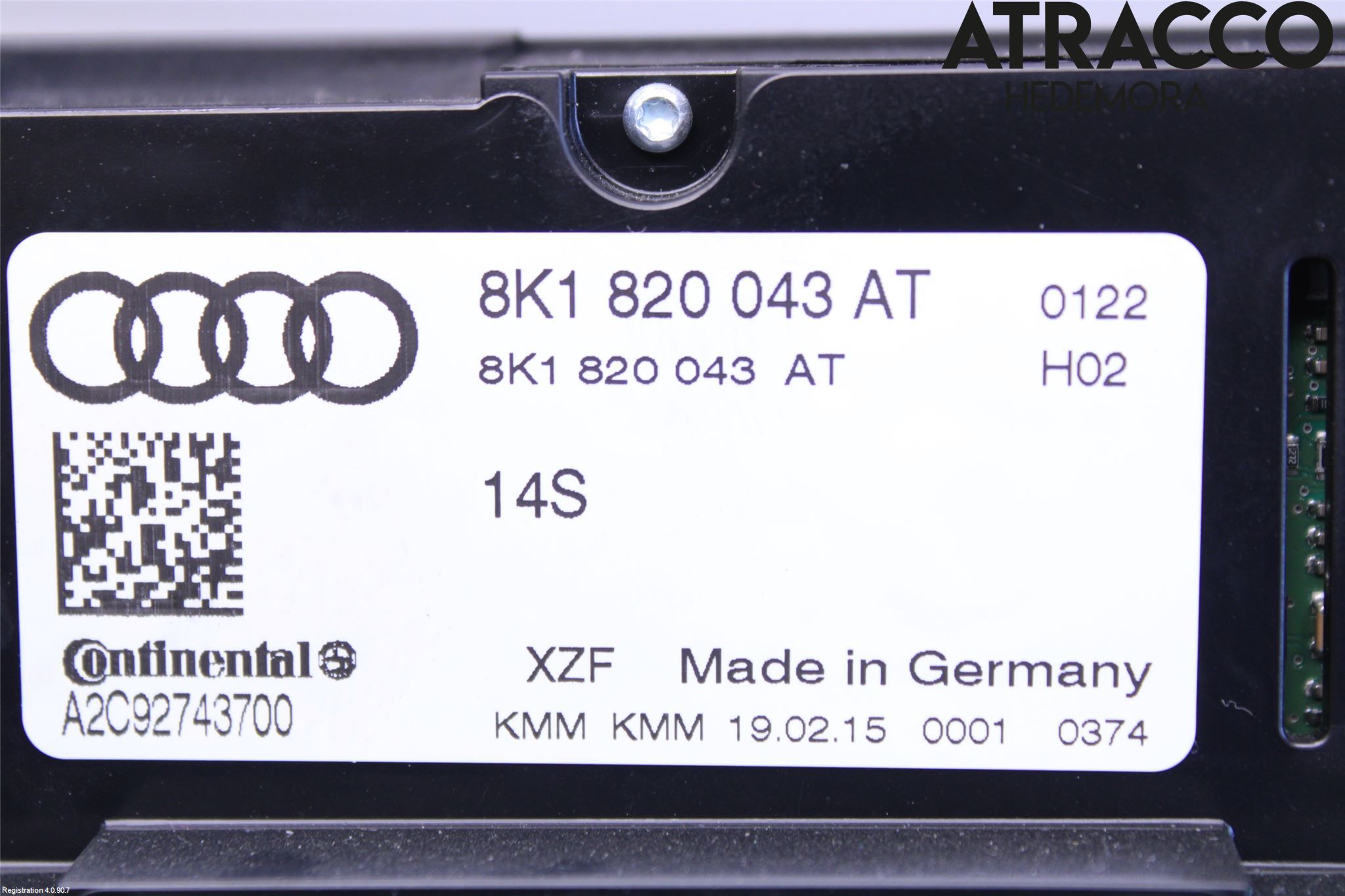 Audi A4 12-15 Varme Ac Betjening-Display