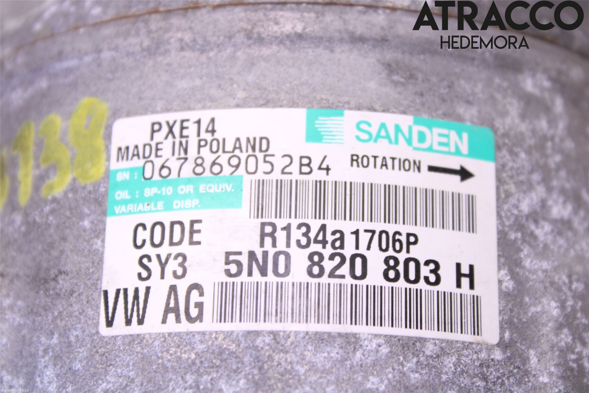 Audi A3/S3 05-13 Varme Ac Kompressor