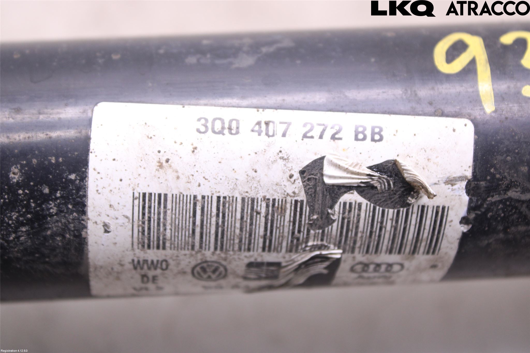 Volkswagen VW PASSAT 15-19 Drivaksel Foran Kompl Høyre