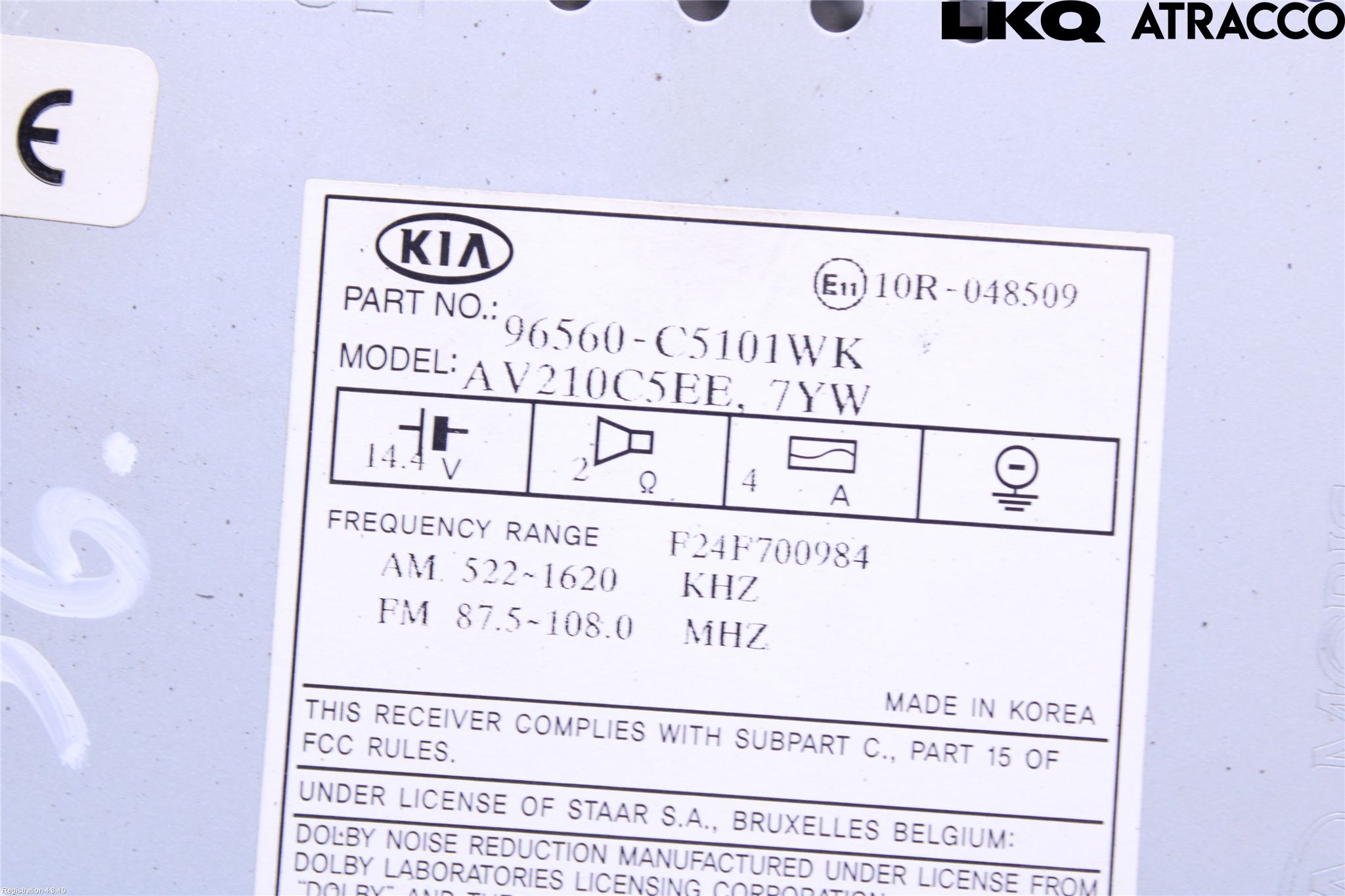 Kia SORENTO 15-20 Stereo Radio Med Cd