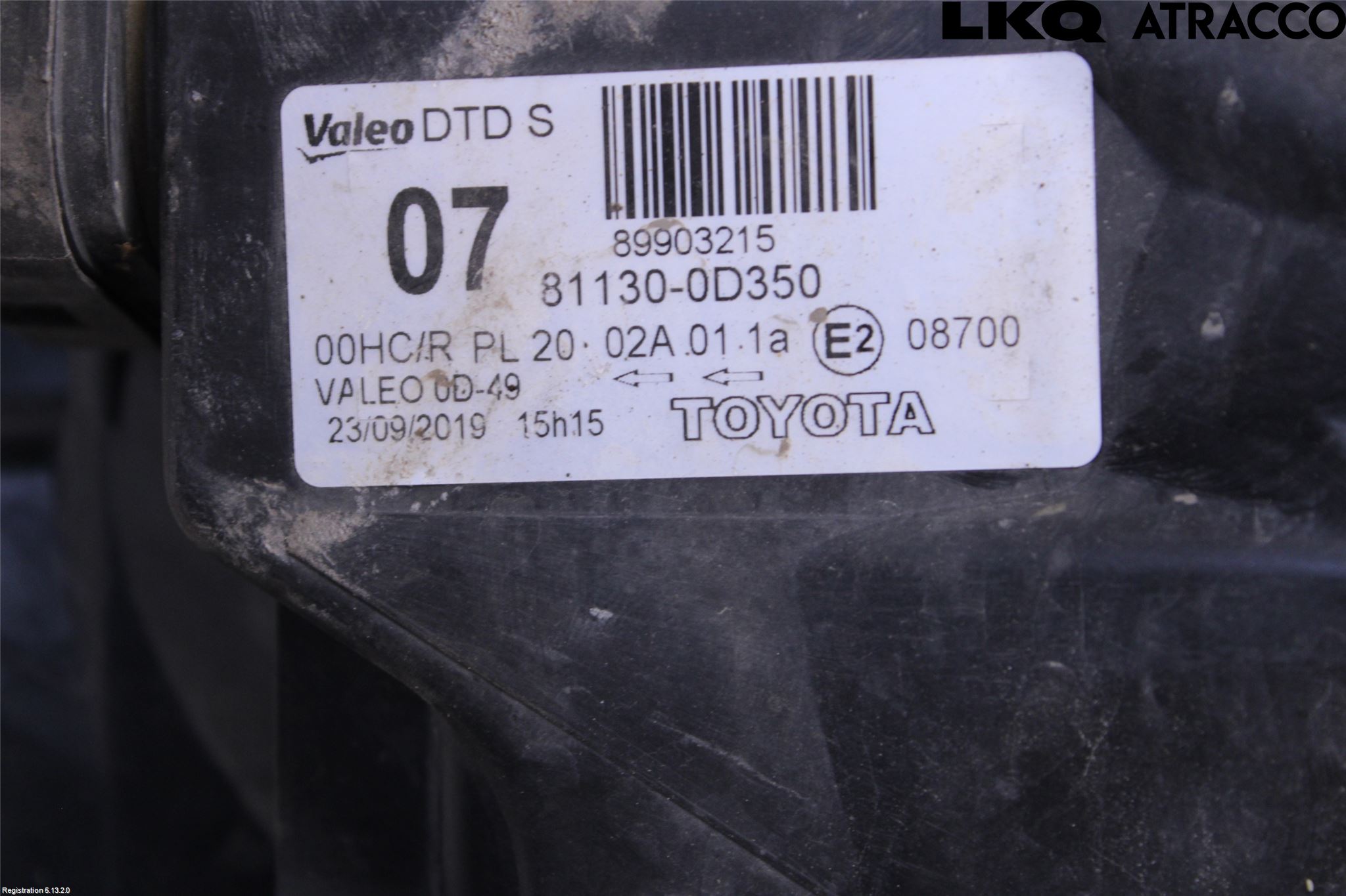 Toyota YARIS XP90 06-11 Frontlykt Høyre