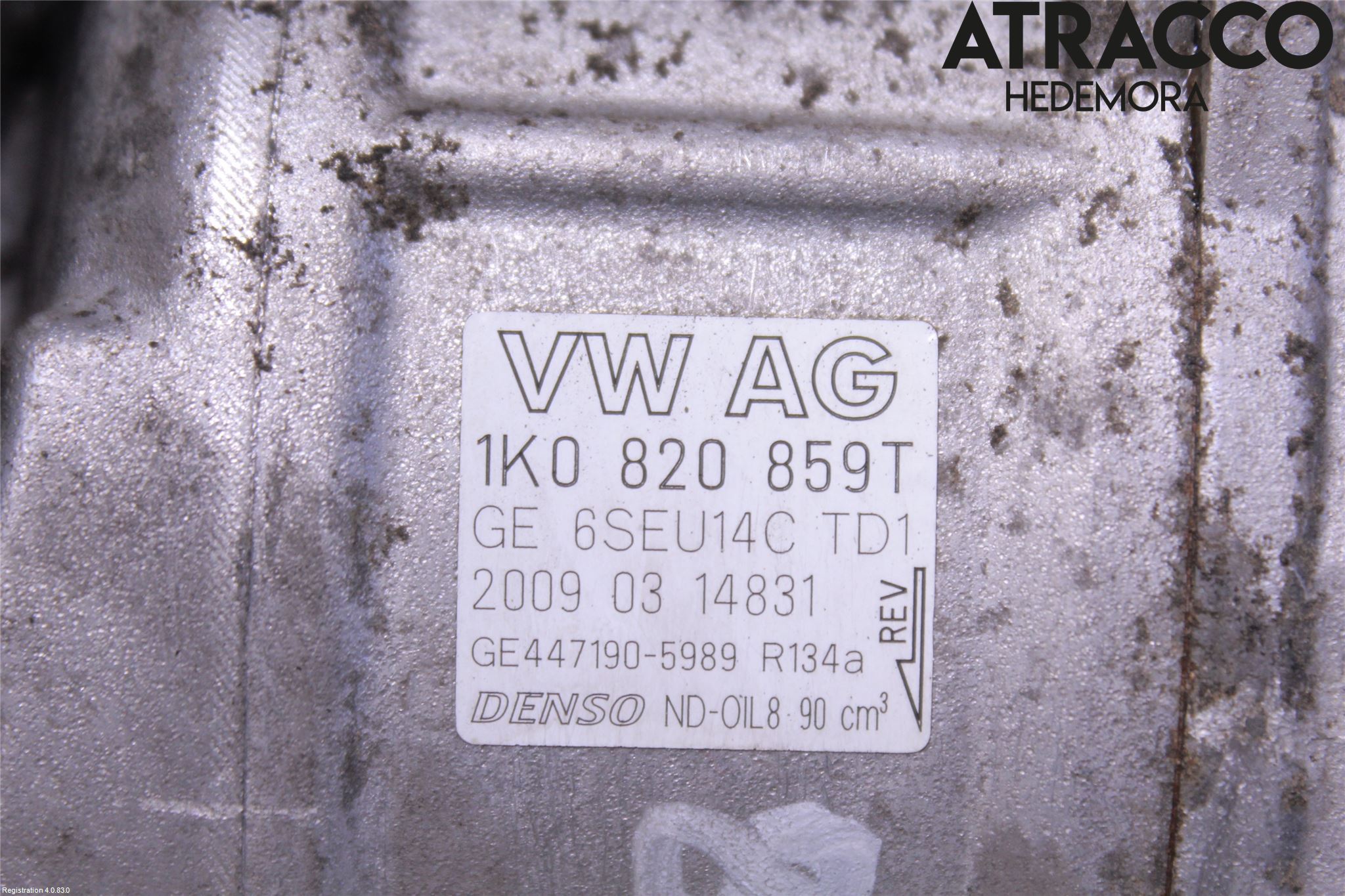 Volkswagen VW GOLF VI 09-13 Varme Ac Kompressor