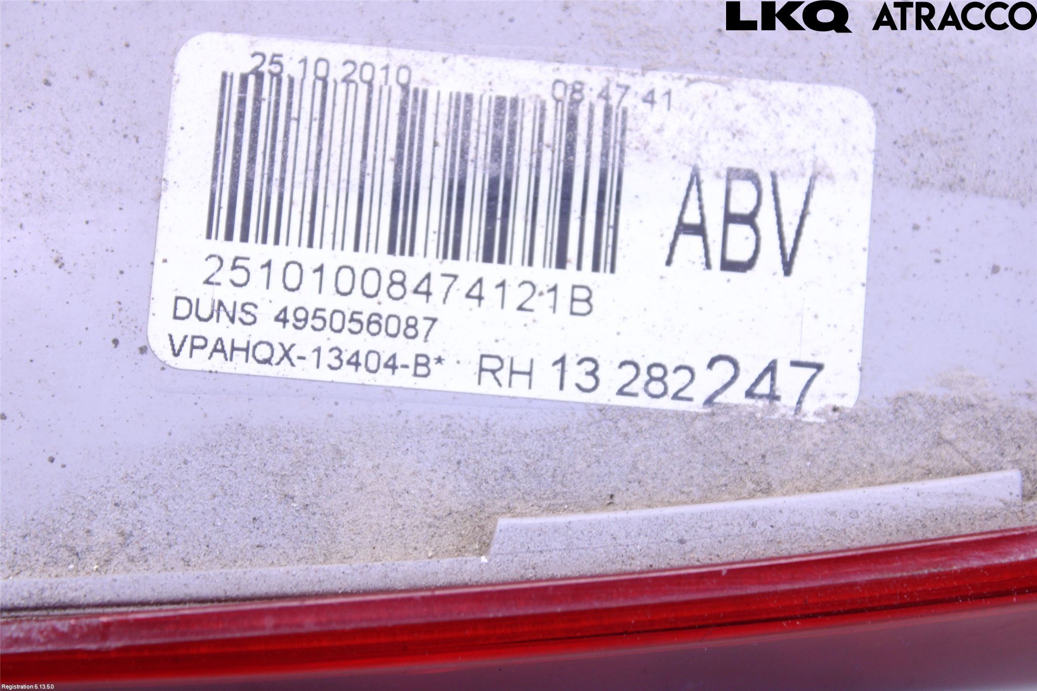 Opel ASTRA J 10-15 Baklykt Høyre  På Luke(Indre)