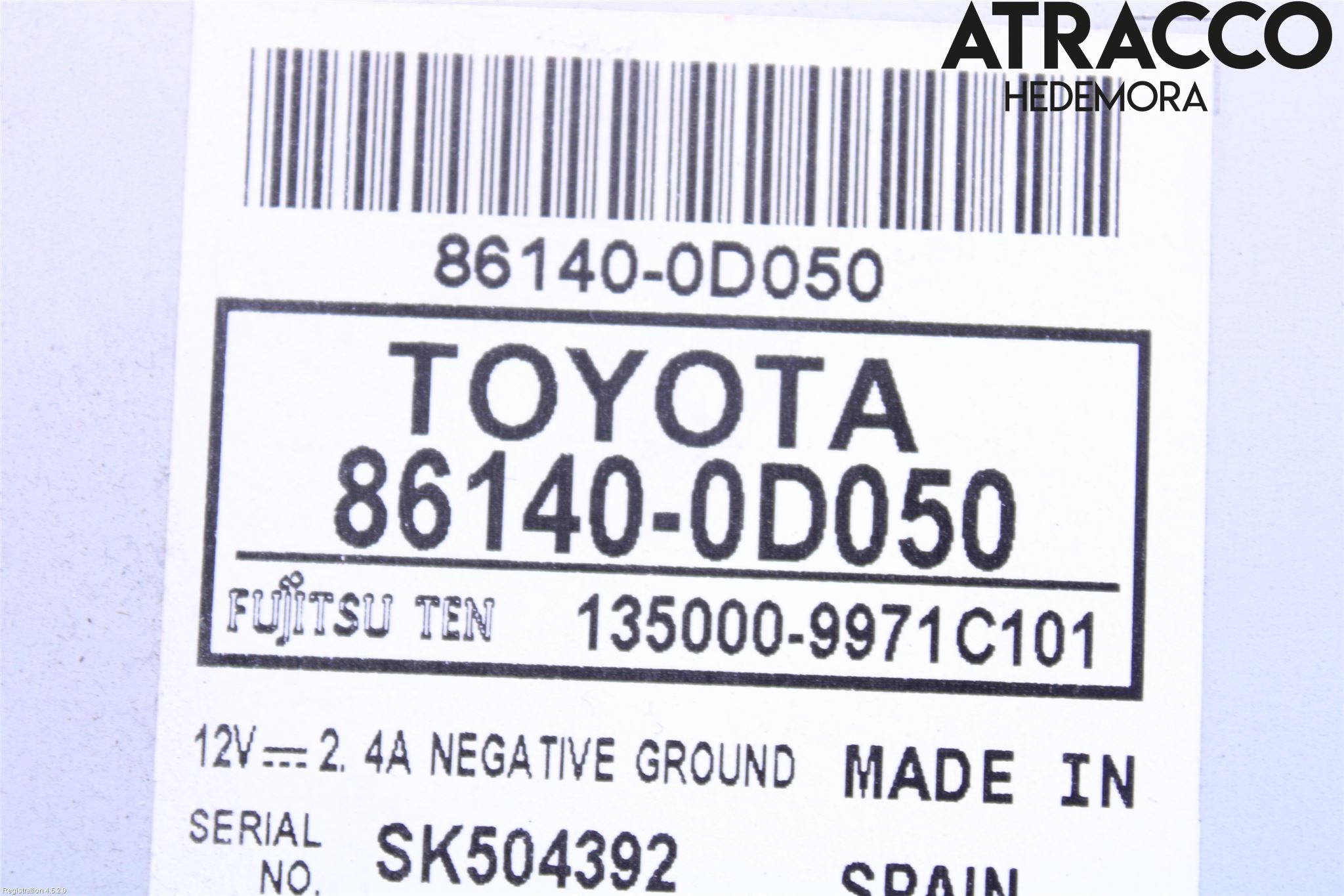 Toyota YARIS XP130 12-14 Stereo Radio Med Cd