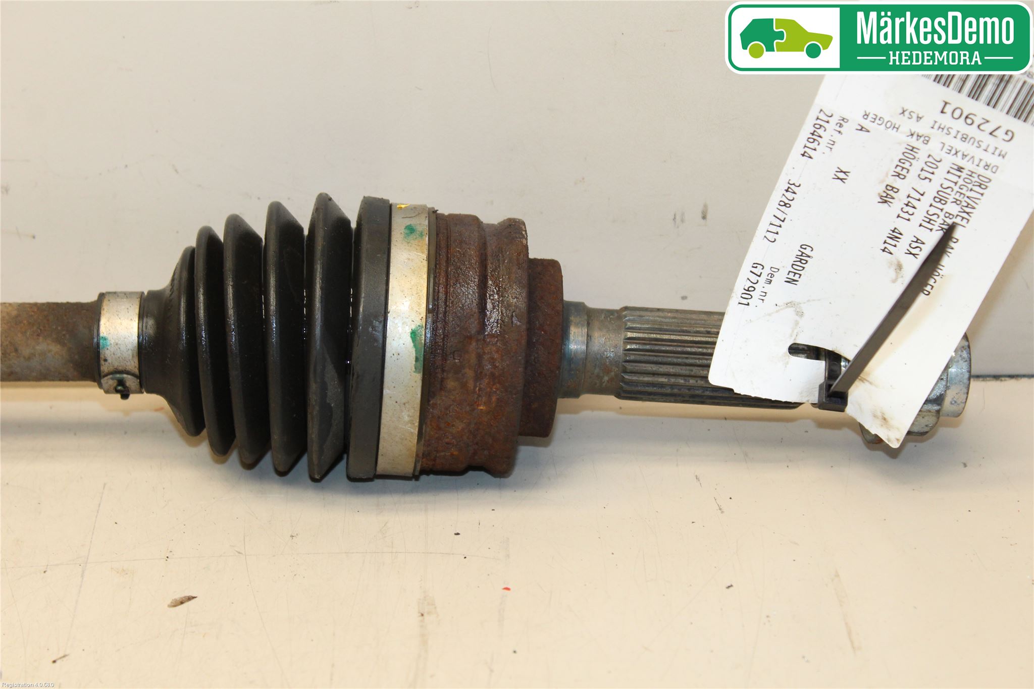 Mitsubishi ASX 10-22 Drivaksel Bak Kompl Høyre