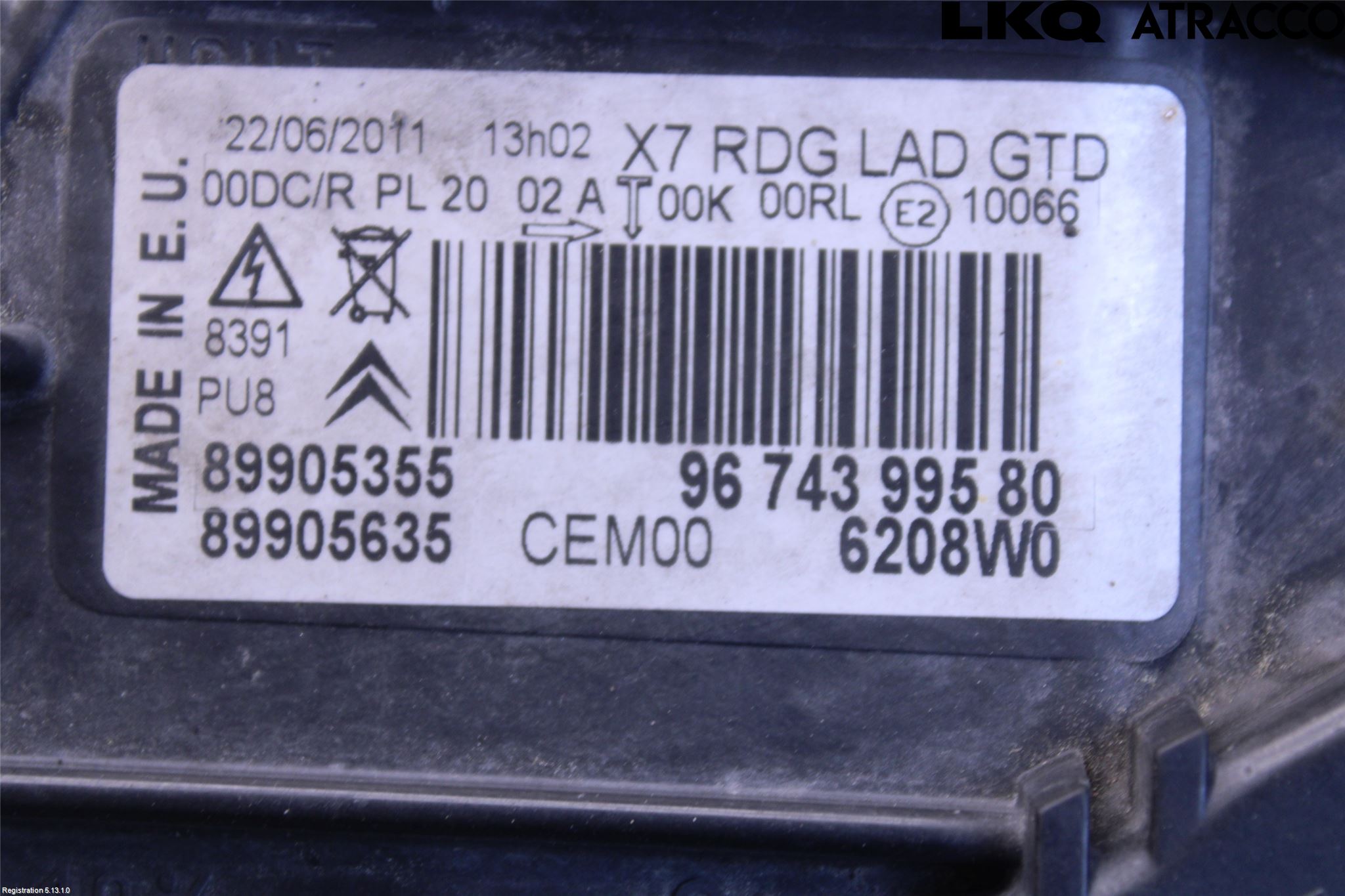 Citroen C5 08-17 Frontlykt Høyre