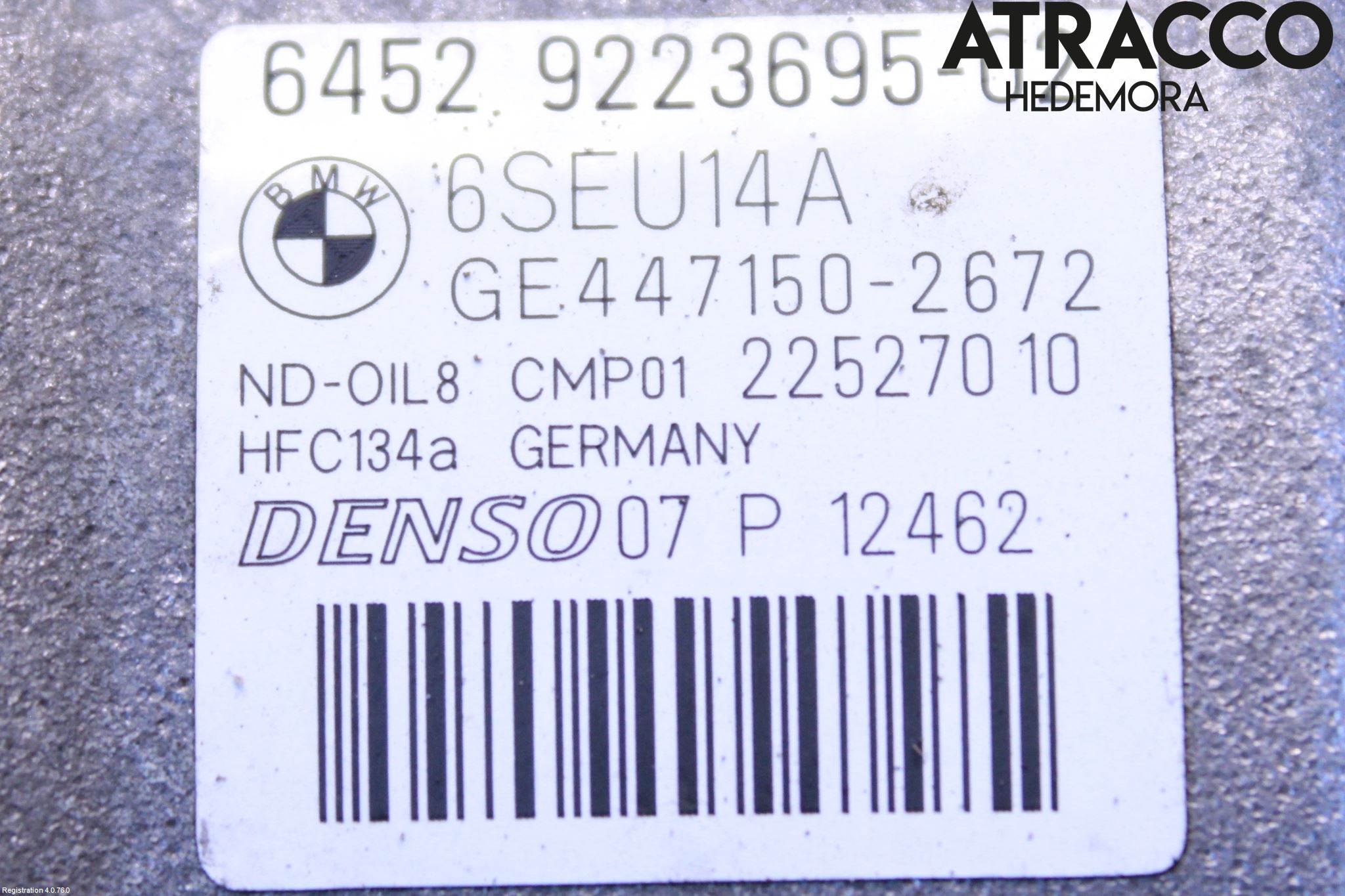 BMW 1 F20/F21 11-19 Varme Ac Kompressor